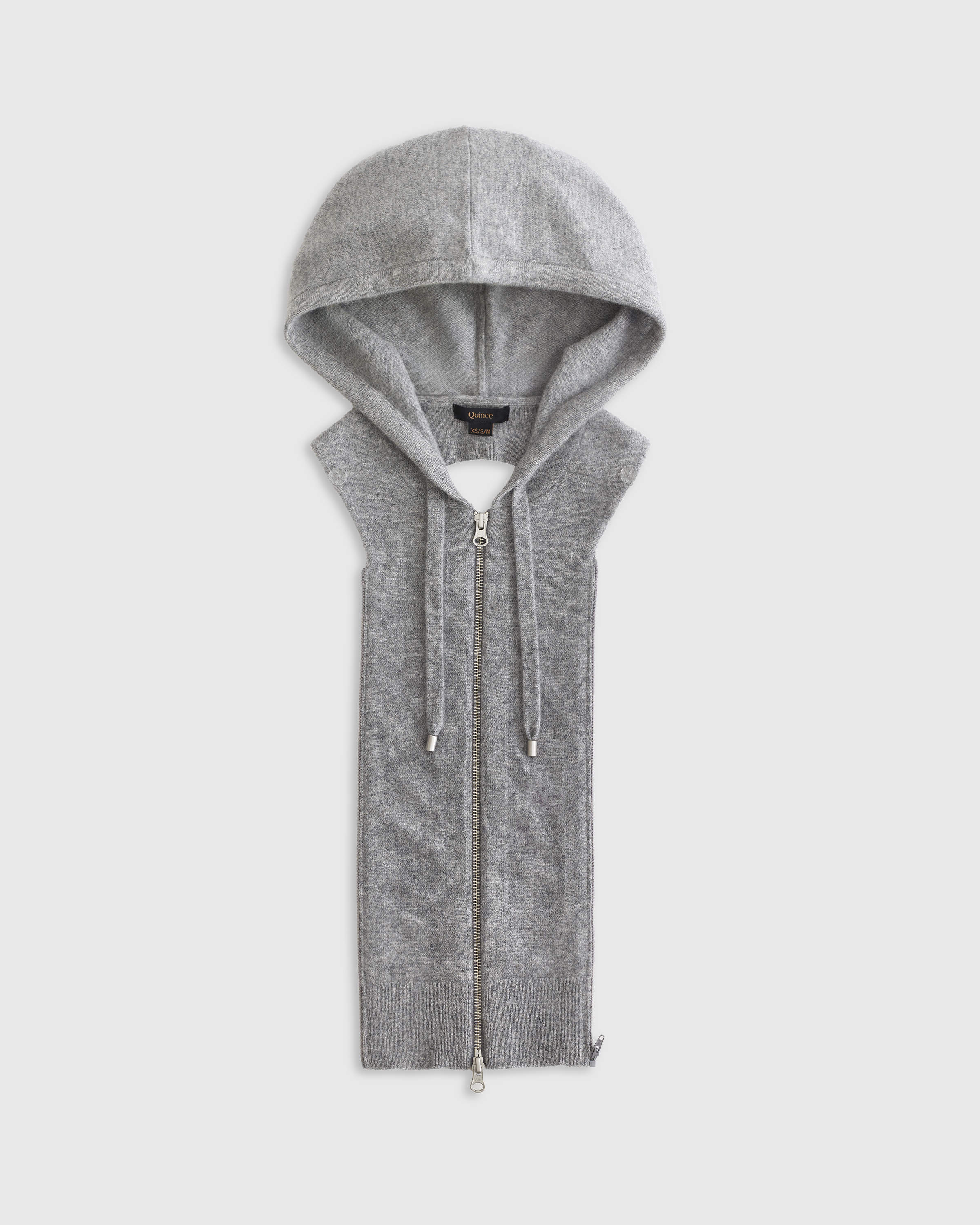 Heather Grey 100% Mongolian Cashmere Hoodie Blazer Insert