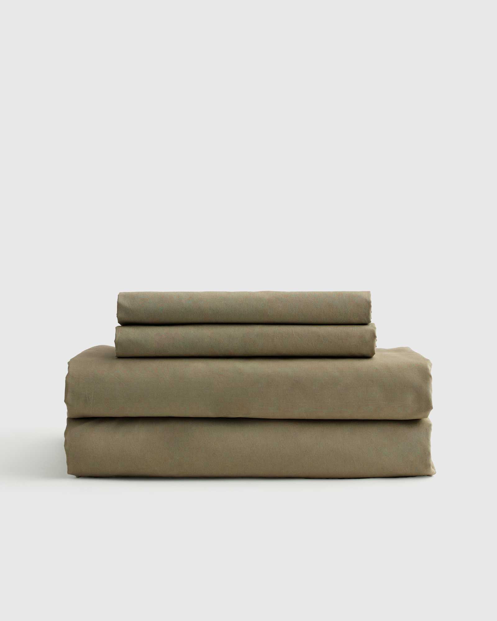 Classic Organic Percale Sheet Set | Aloe Color | Queen Size