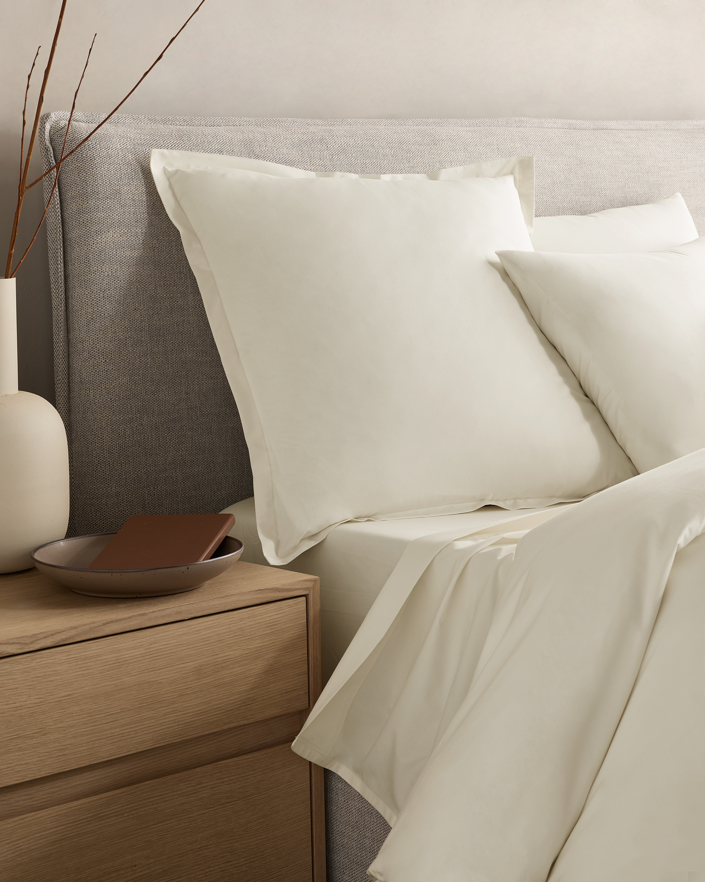 Ivory Classic Organic Percale Euro Sham