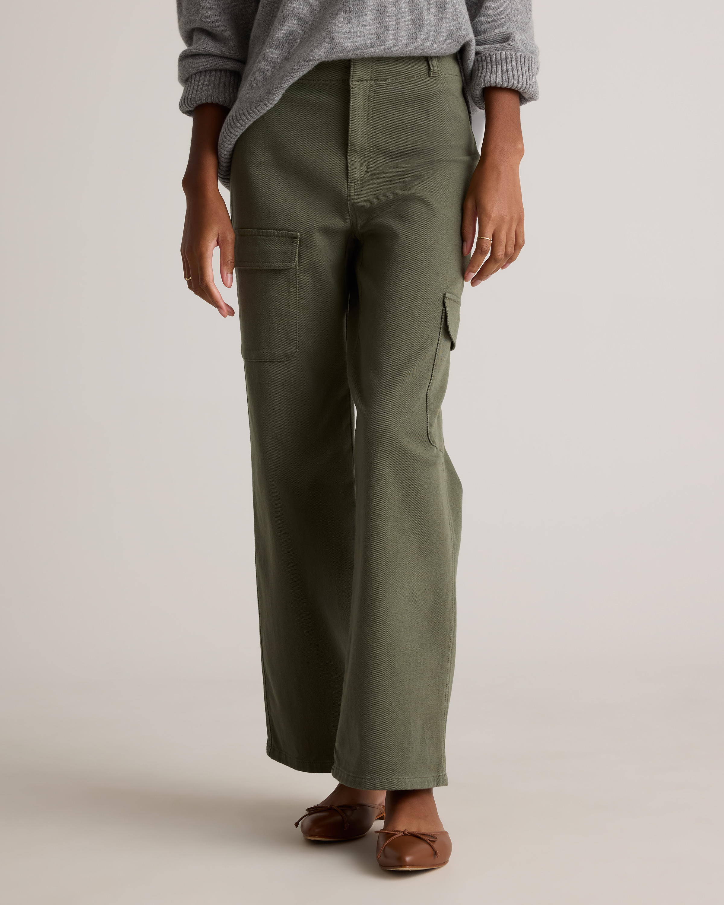 【SATIIIZ】Londe Peach Utility Cargo Pants Kyrem Wide Peach Cargo Pants - satiiiz