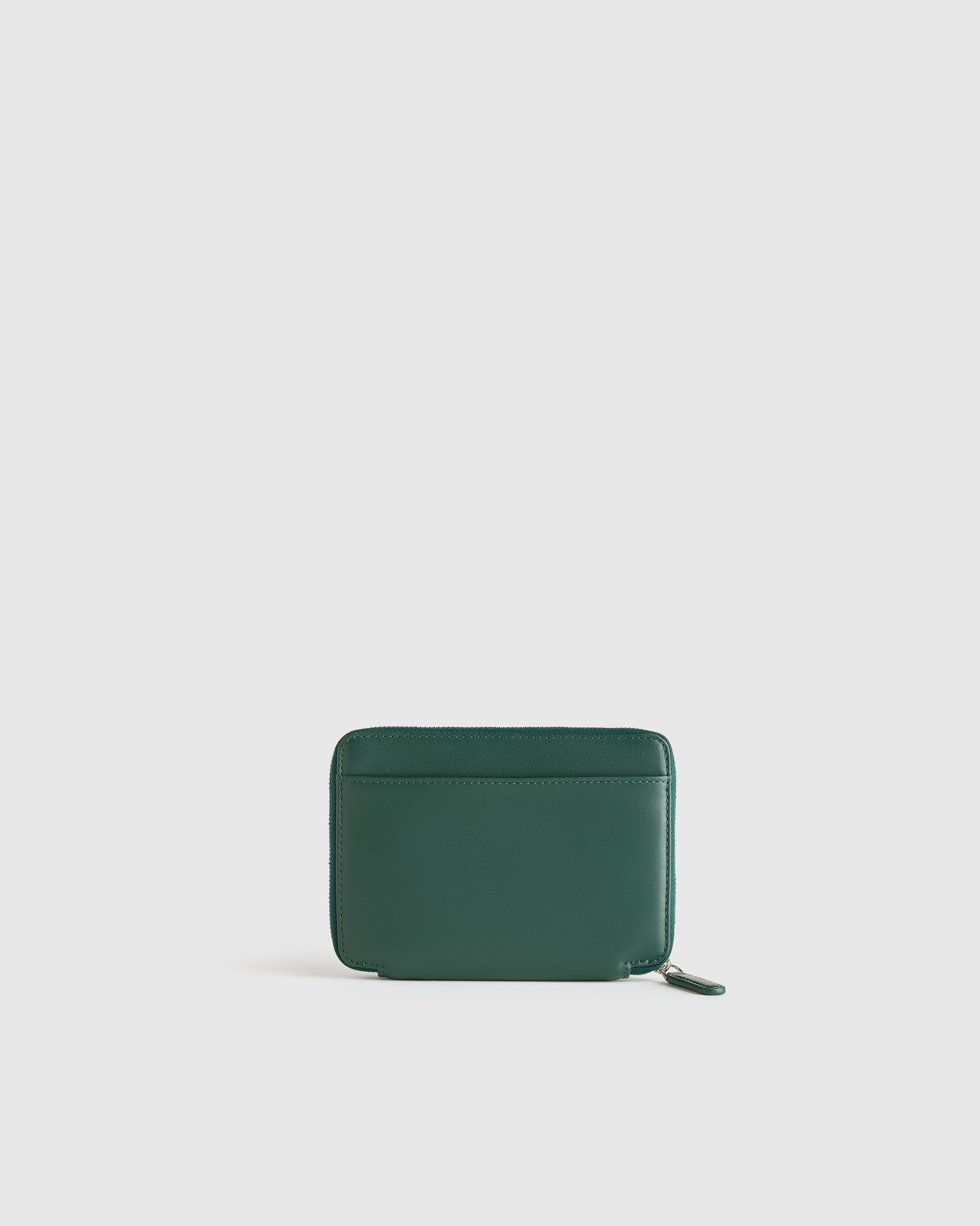 Nappa Leather RFID Zip Travel Wallet in Dark Green