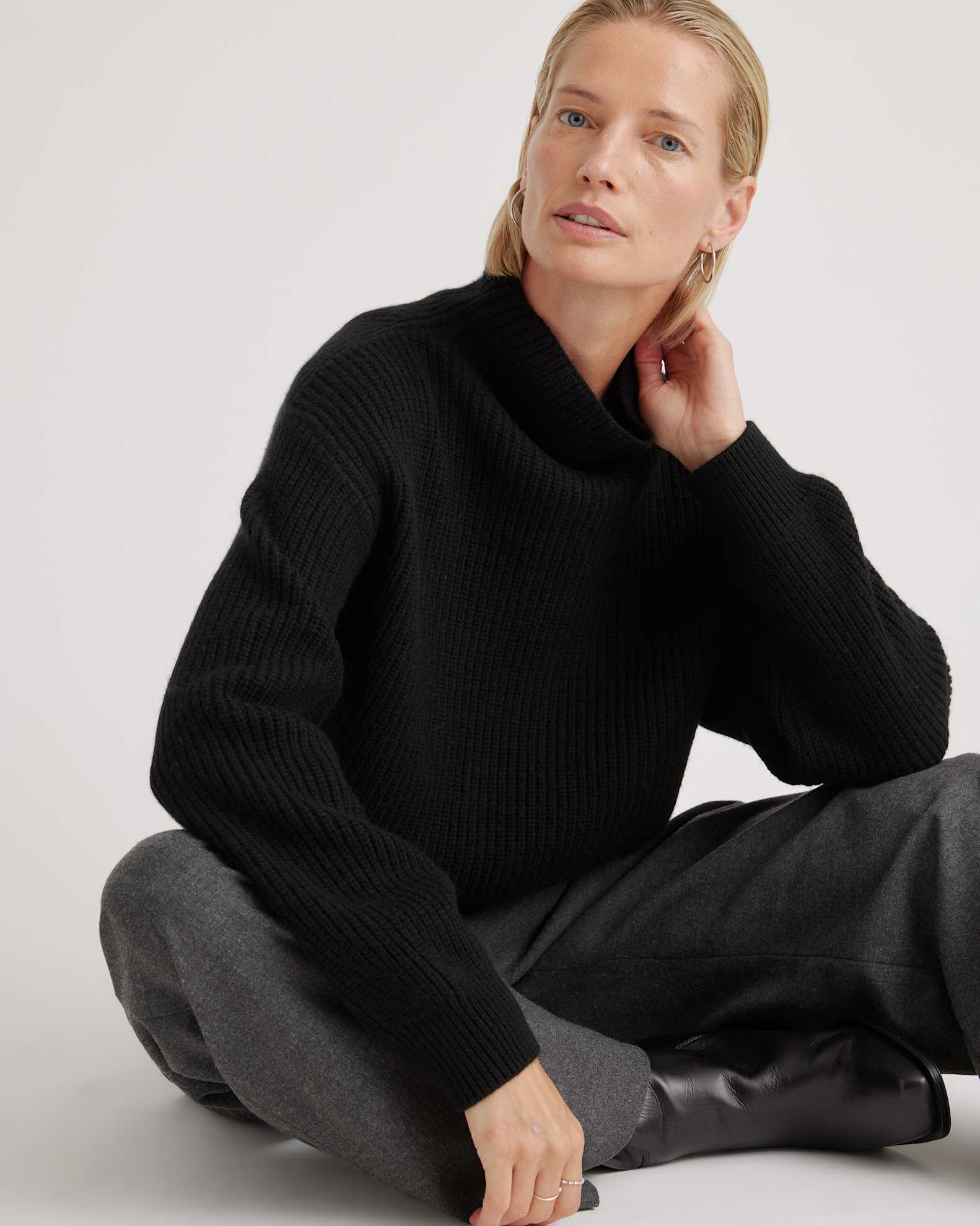 Australian Merino Wool Oversized Turtleneck Sweater