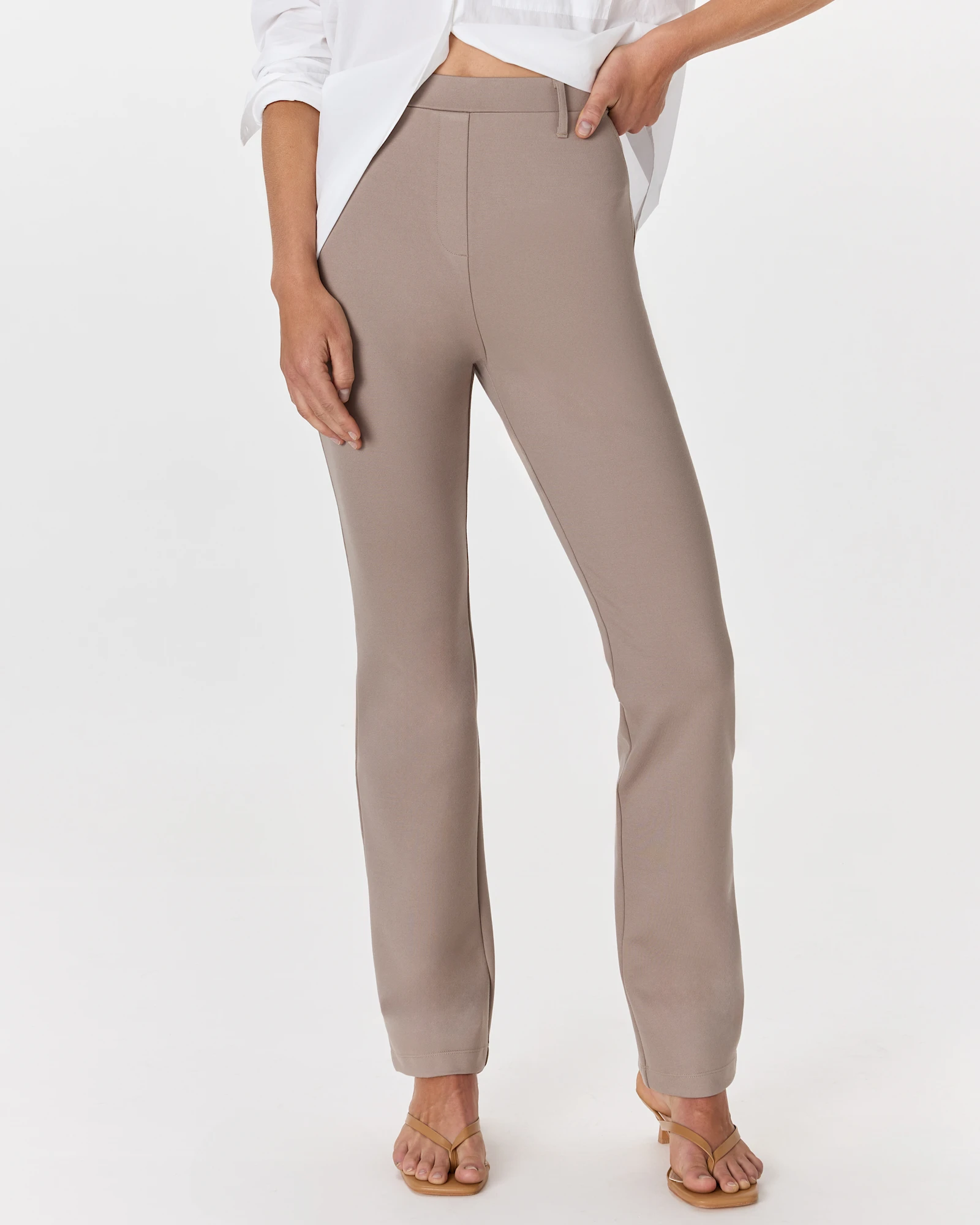 Ultra-Stretch Ponte Straight Leg Pants - Regular 30" inseam in Black