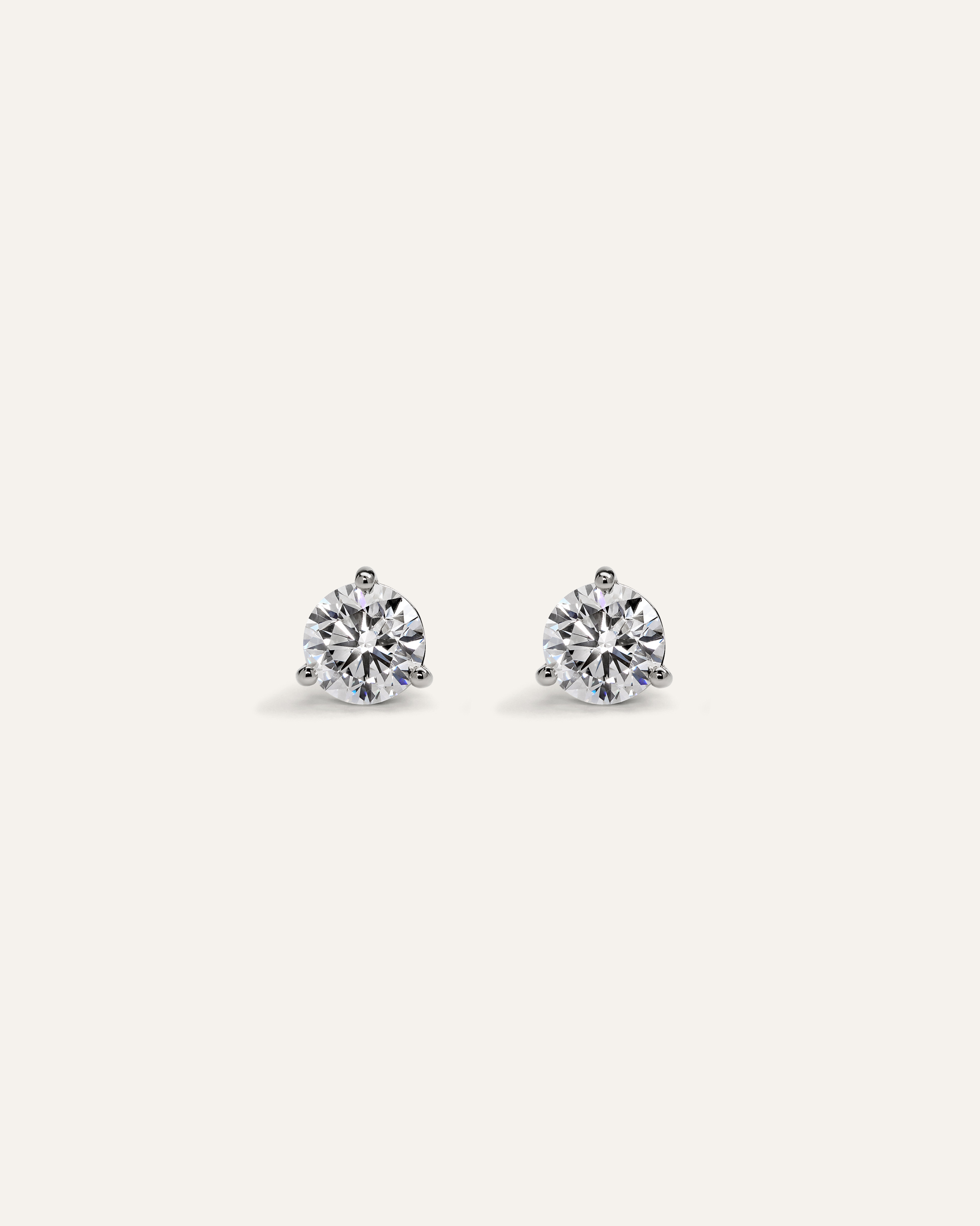 White Gold 14K Gold Lab Grown Diamond Martini Studs - 1ctw