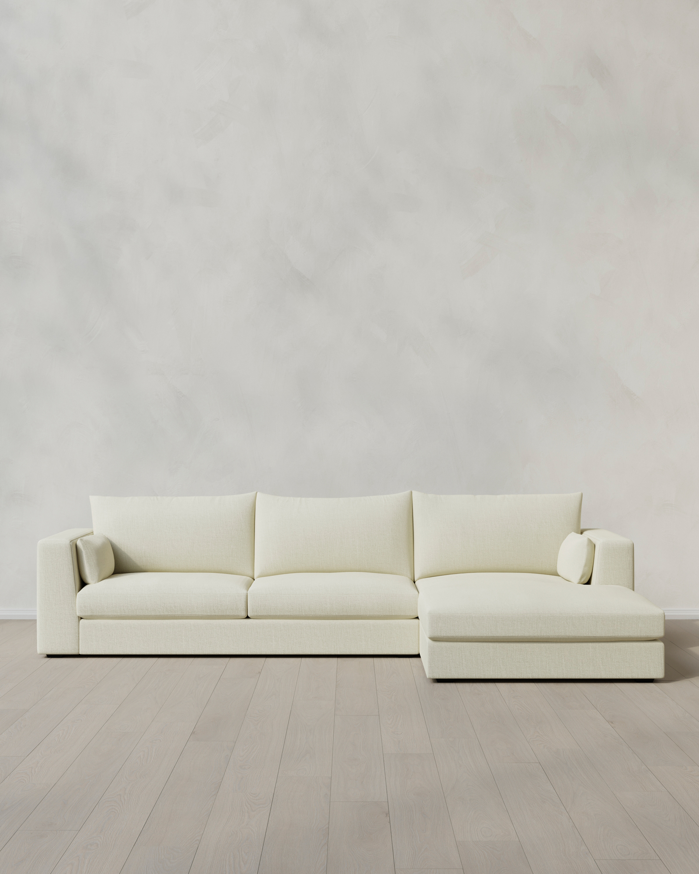 Ivory Oasis Chaise Sectional in Performance Linen