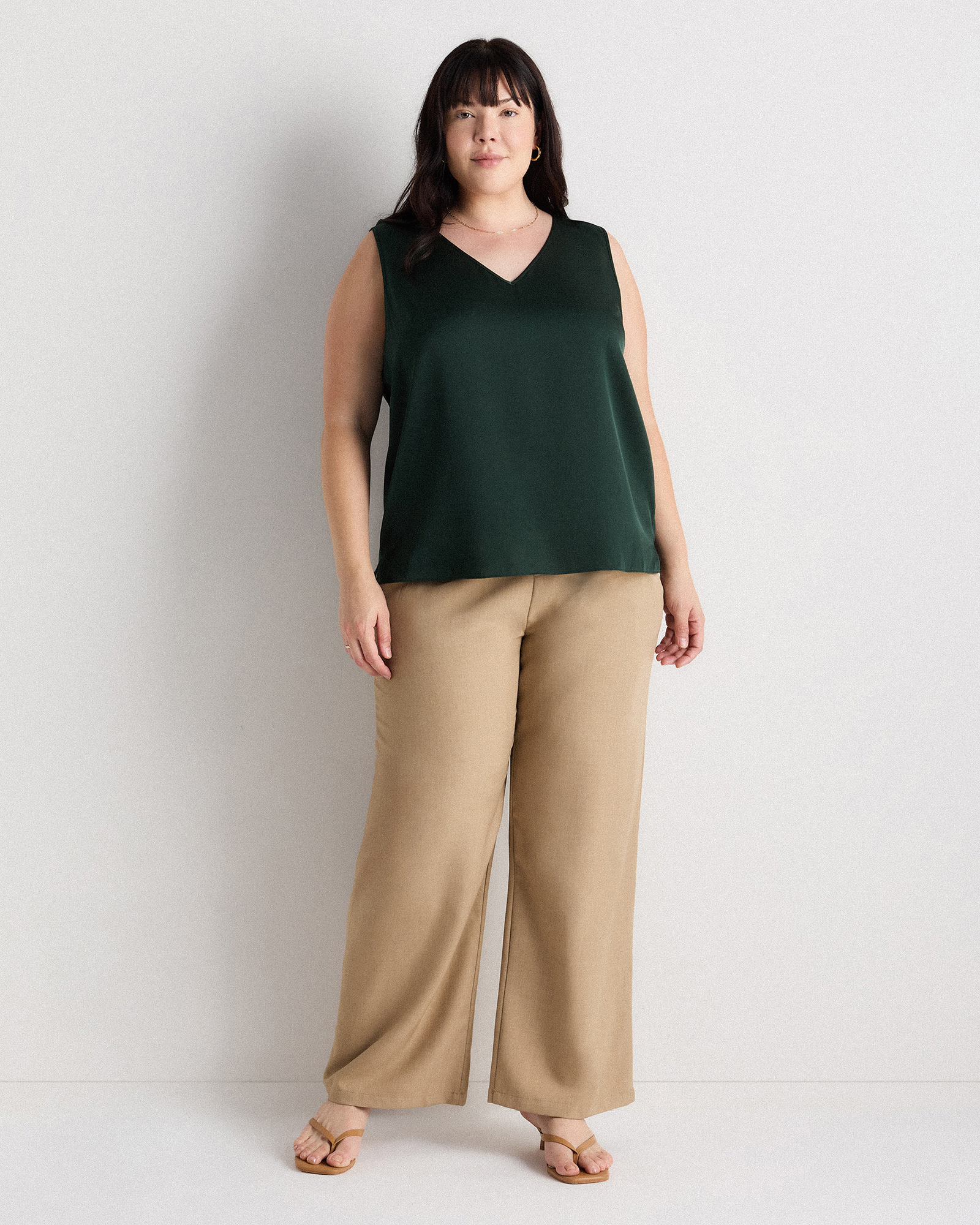 Washable Stretch Silk Tank - Plus Size