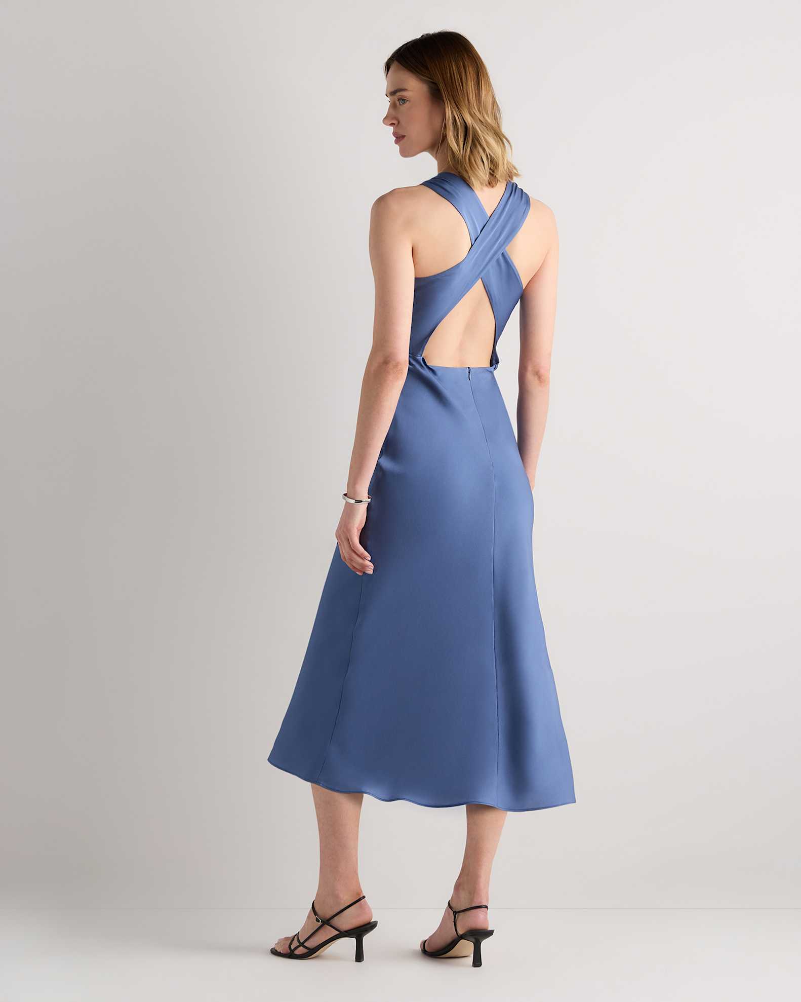 Washable Stretch Silk High Neck Midi Dress Washable Stretch Silk High Neck Midi Dress