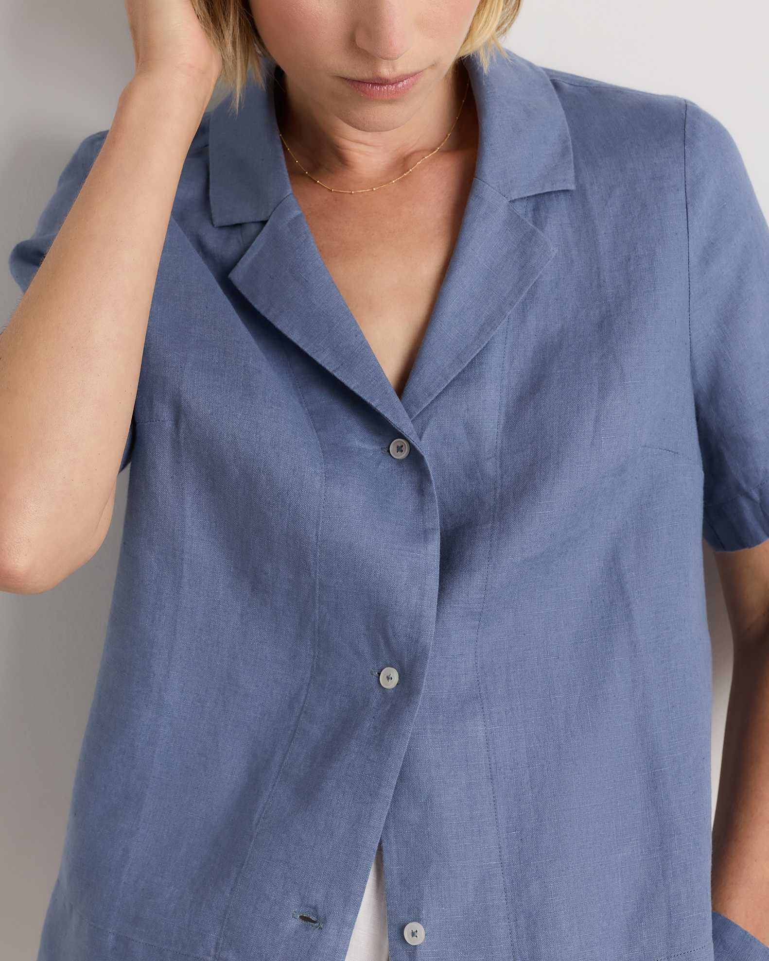 Women's 100% European Linen Short Sleeve Shirt Women's 100% European Linen Short Sleeve Shirt