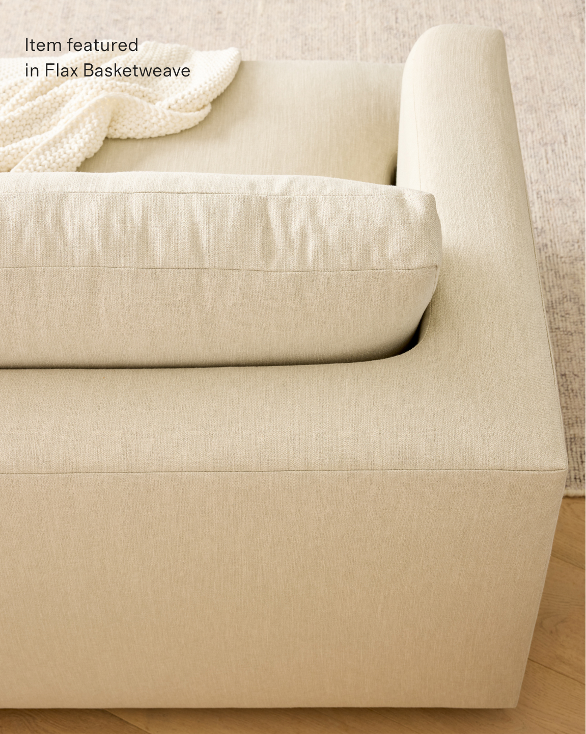 Sierra Performance Basketweave Curved Arm L Sectional - Thumbnail 3