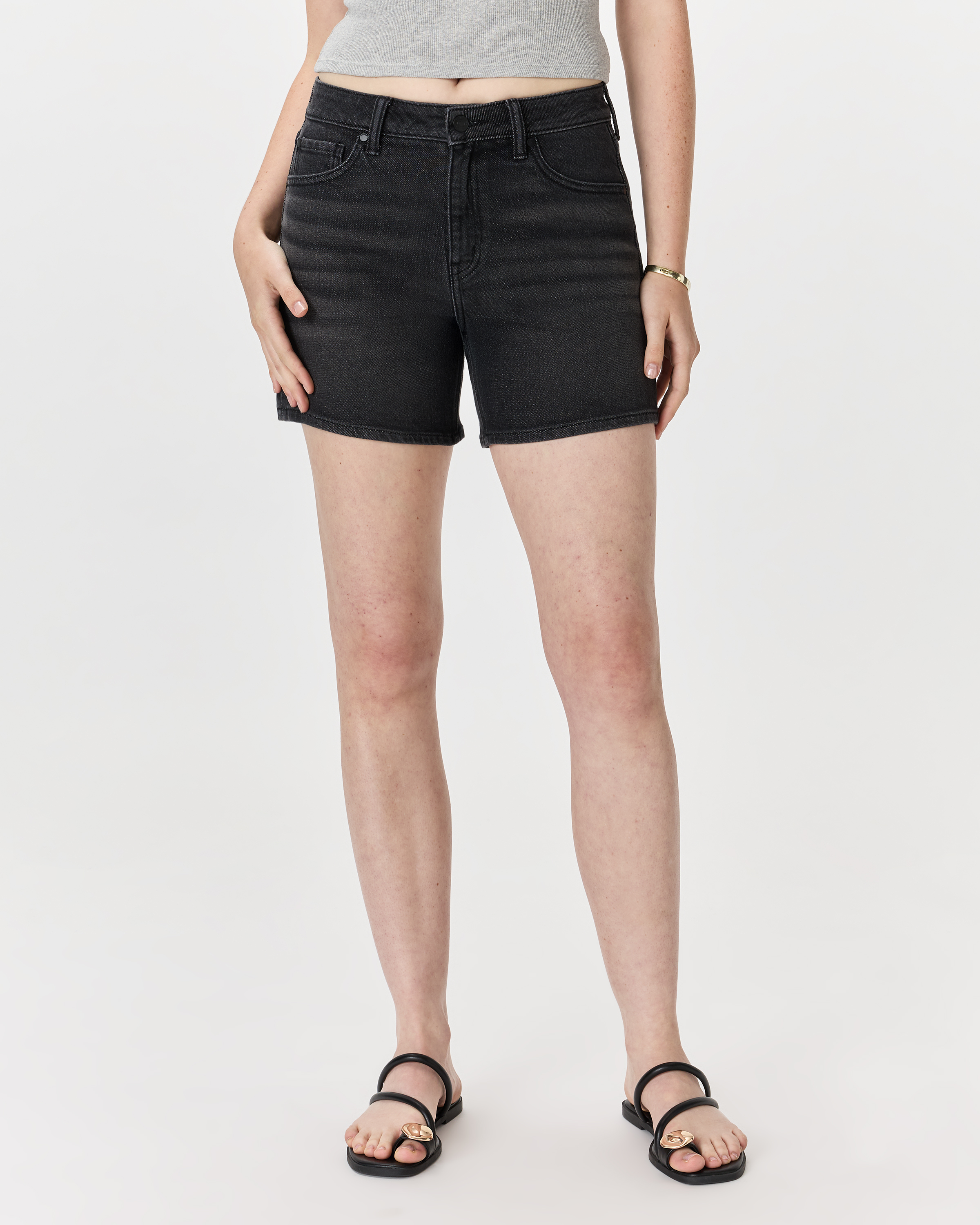 Charcoal Black Bella Stretch Vintage Shorts