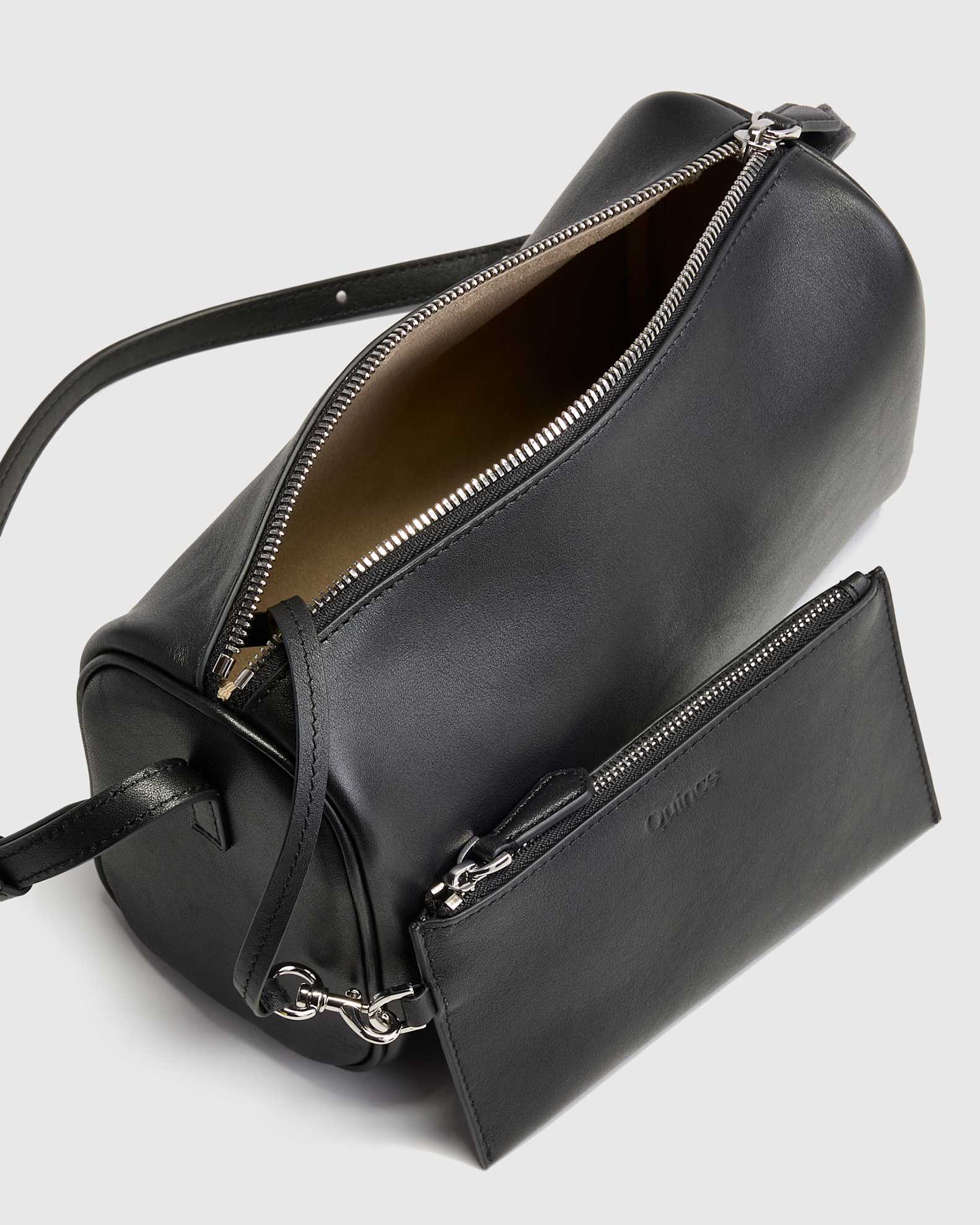 Italian Leather Mini Barrel Shoulder Bag