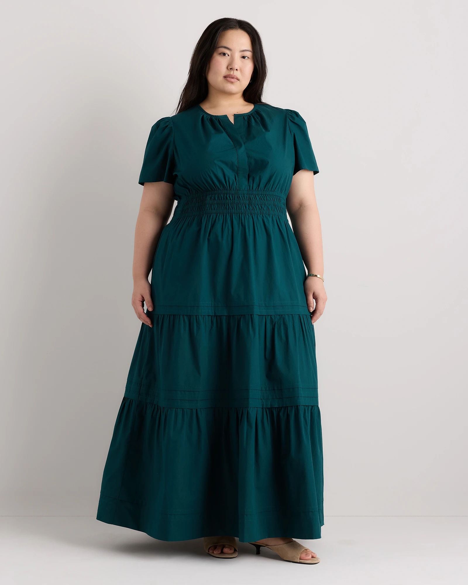 100% Organic Cotton Tiered Maxi Dress - Plus Size