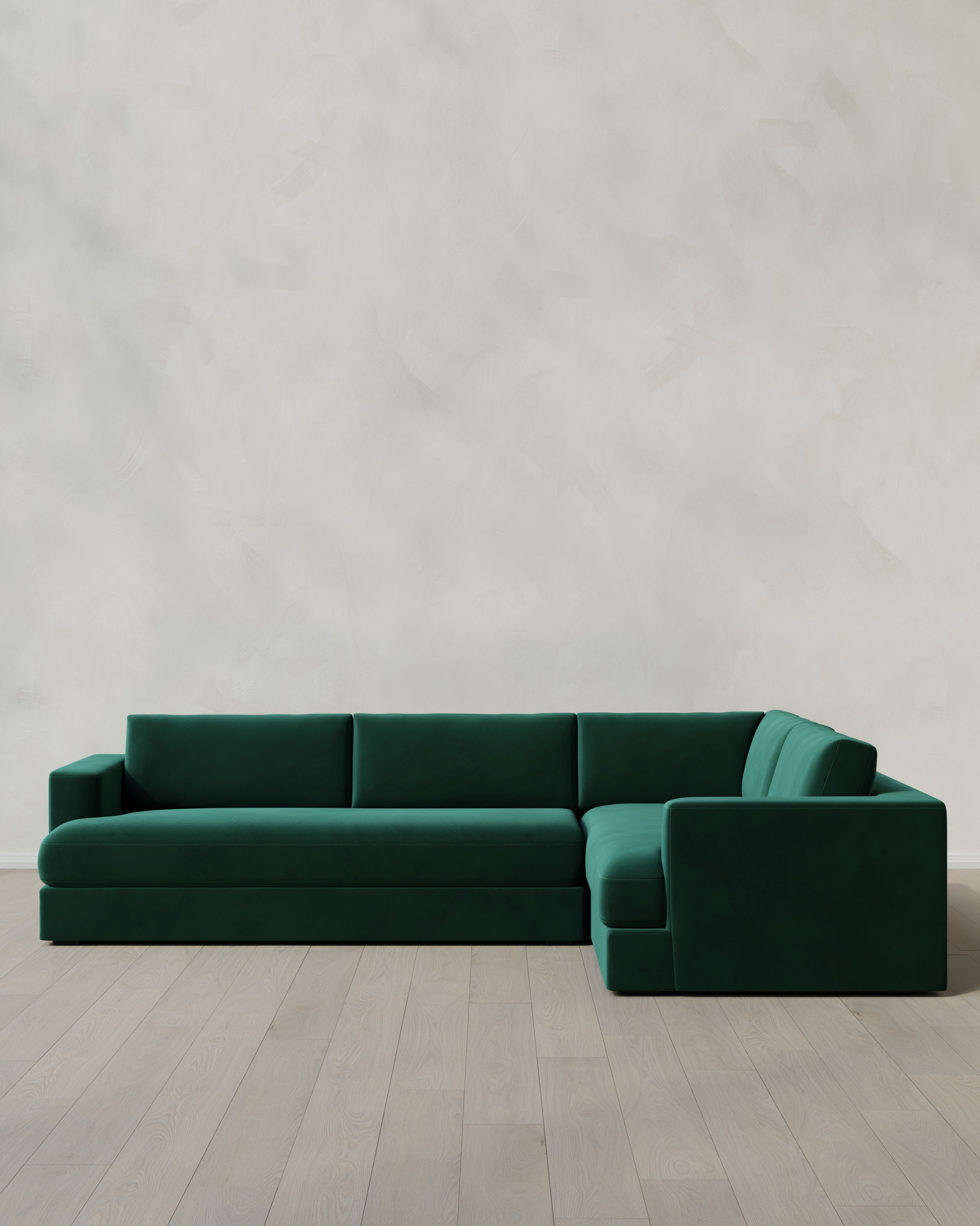 Spruce Sierra Curved Arm L Sectional in Performance Velvet