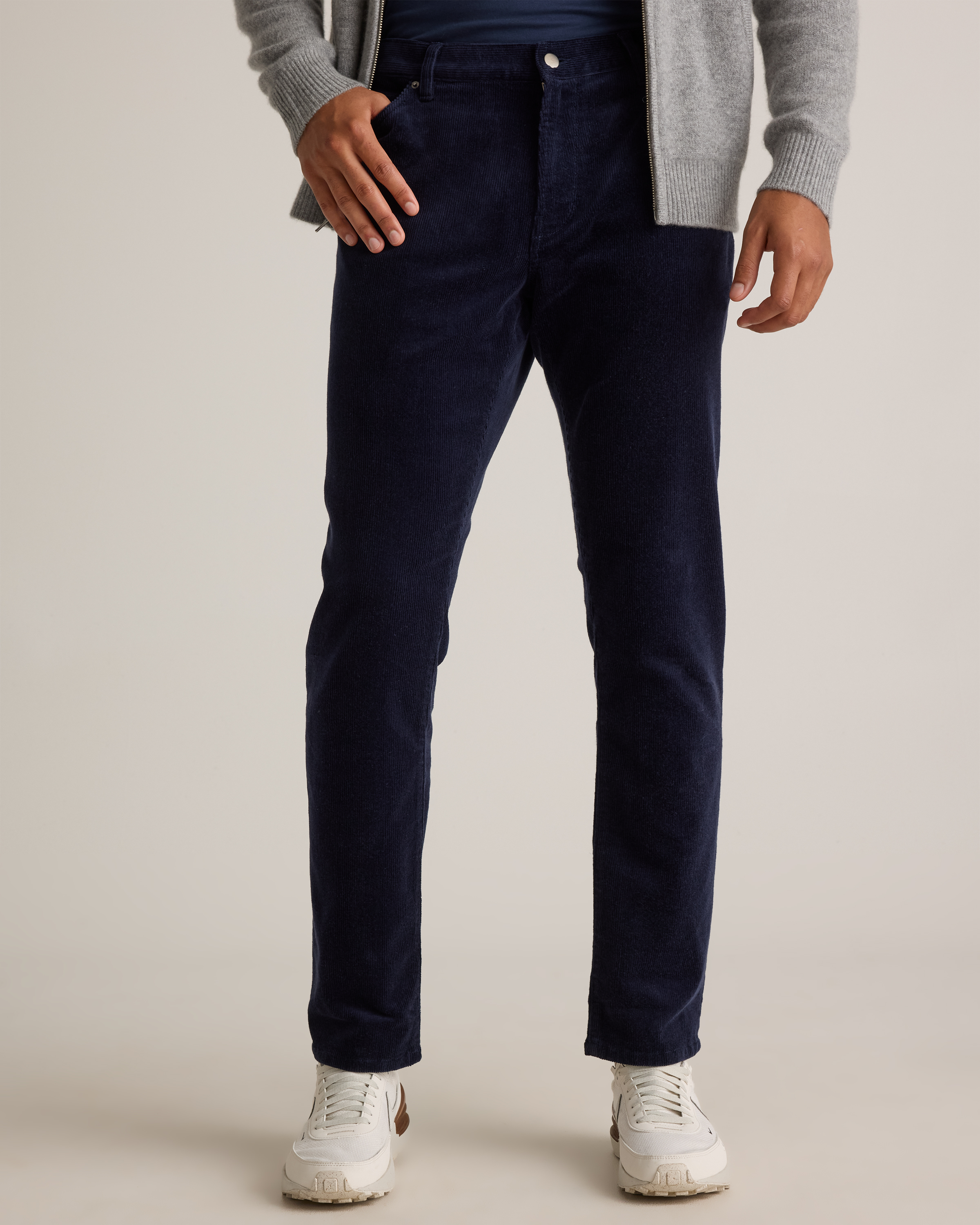 Organic Stretch Corduroy 5-Pocket Pants in Deep Navy