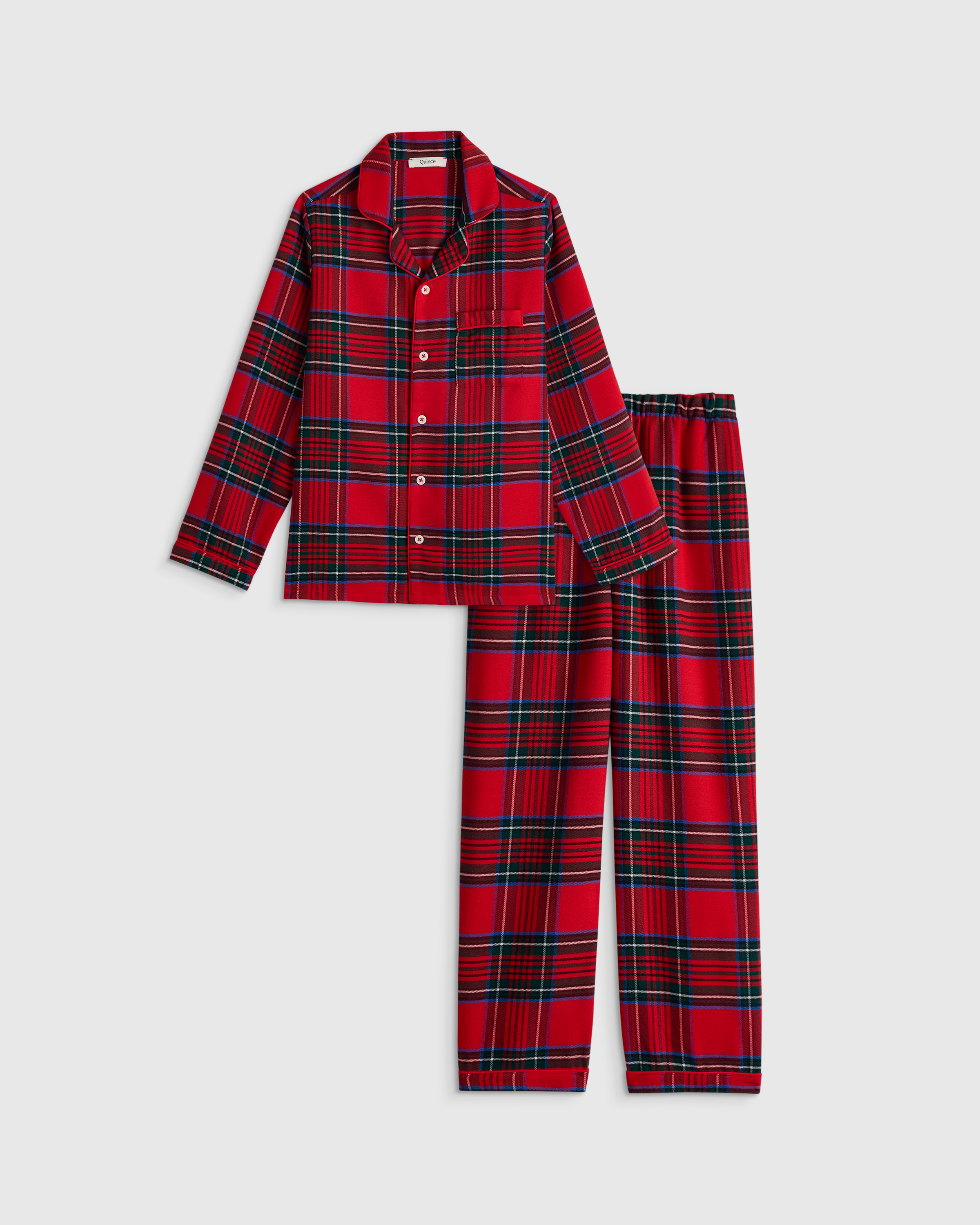 Red Holiday Plaid Holiday Flannel Pajama Set
