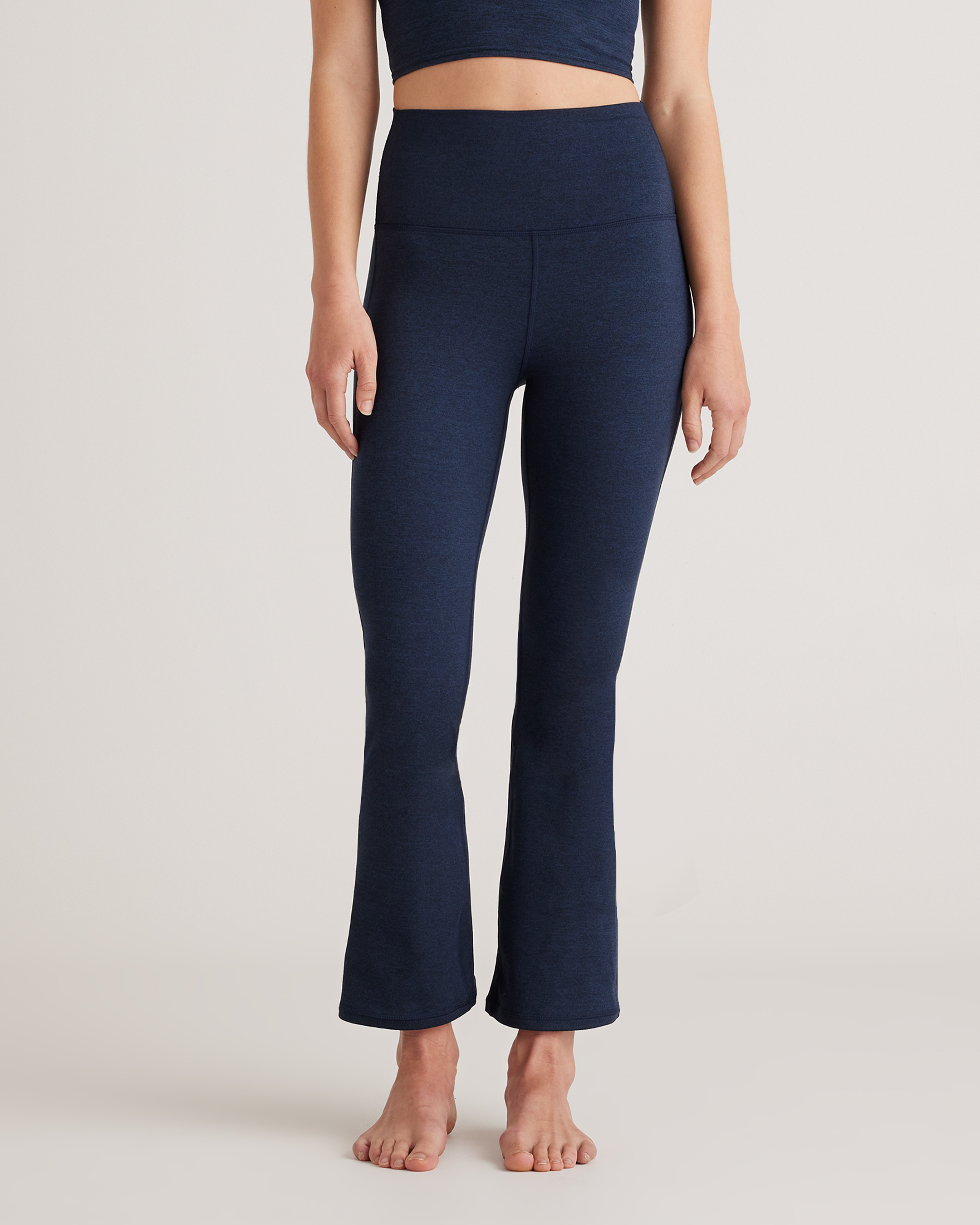 Heather Navy Ultra-Soft Cropped Bootcut Pants