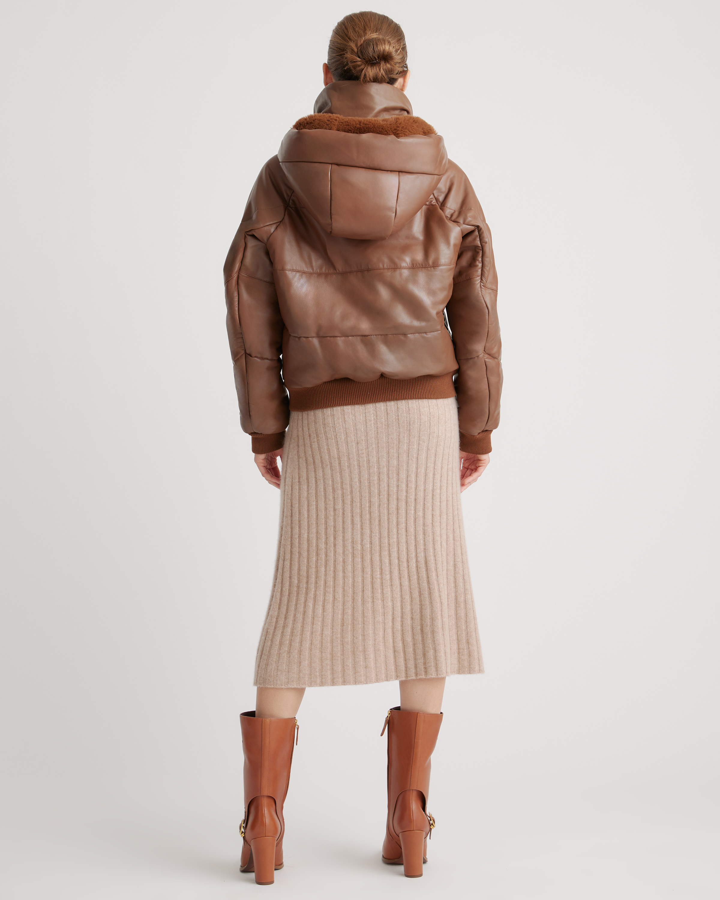 ジャケット・アウター 90s hooded leather puffer jacket 90s hooded leather puffer jacket