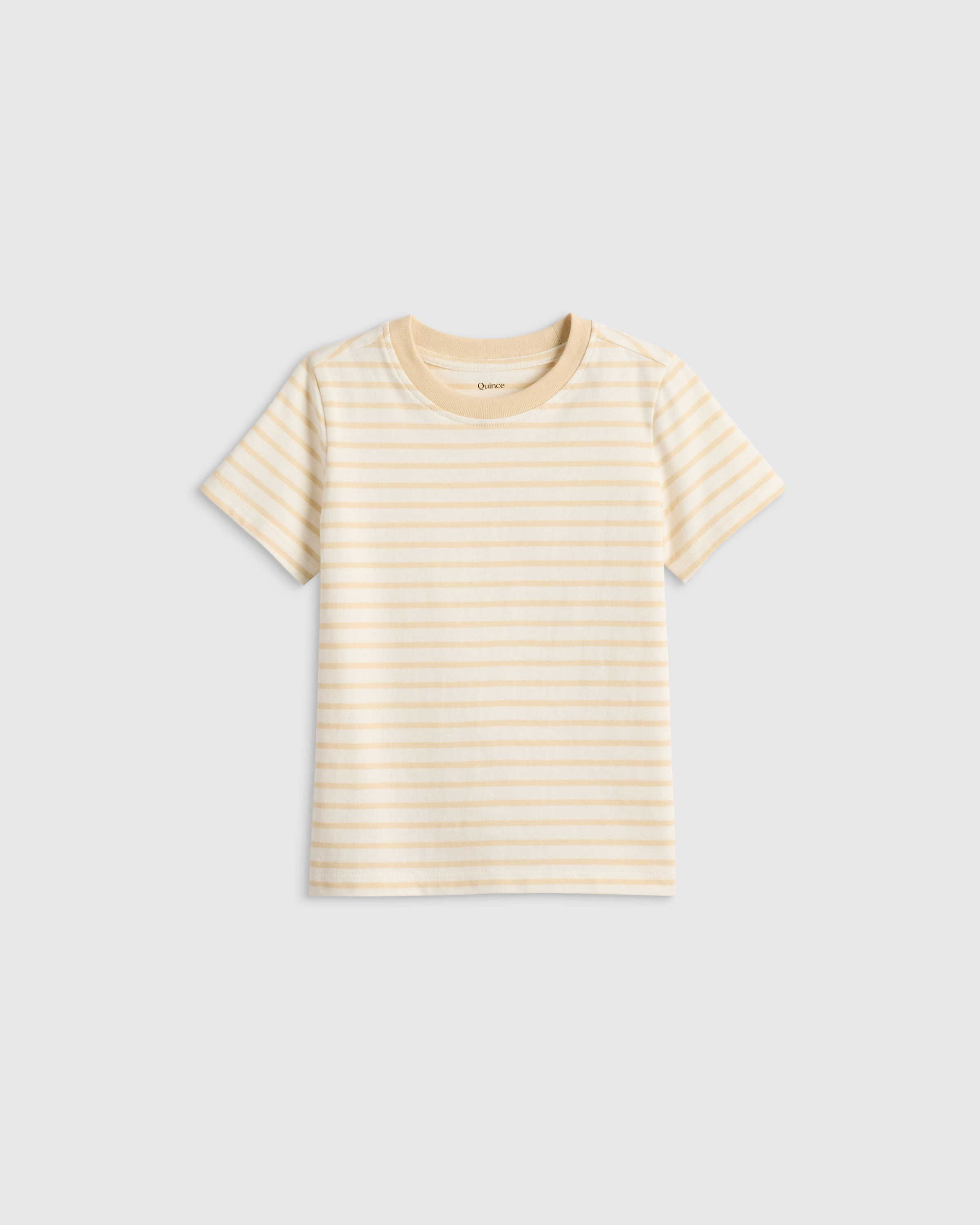 Oatmeal Stripe 100% Organic Cotton Jersey Short Sleeve Tee 