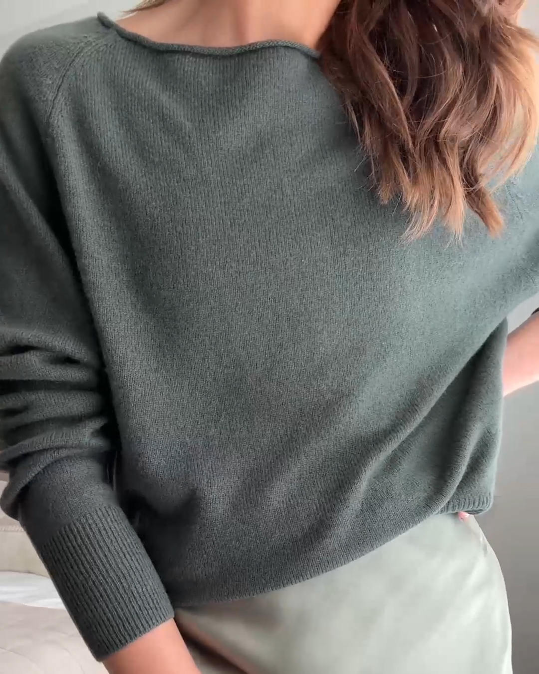 Mongolian-Cashmere-Boatneck-Sweater Moss Victoria Schnieder 4x5 Thumbnail