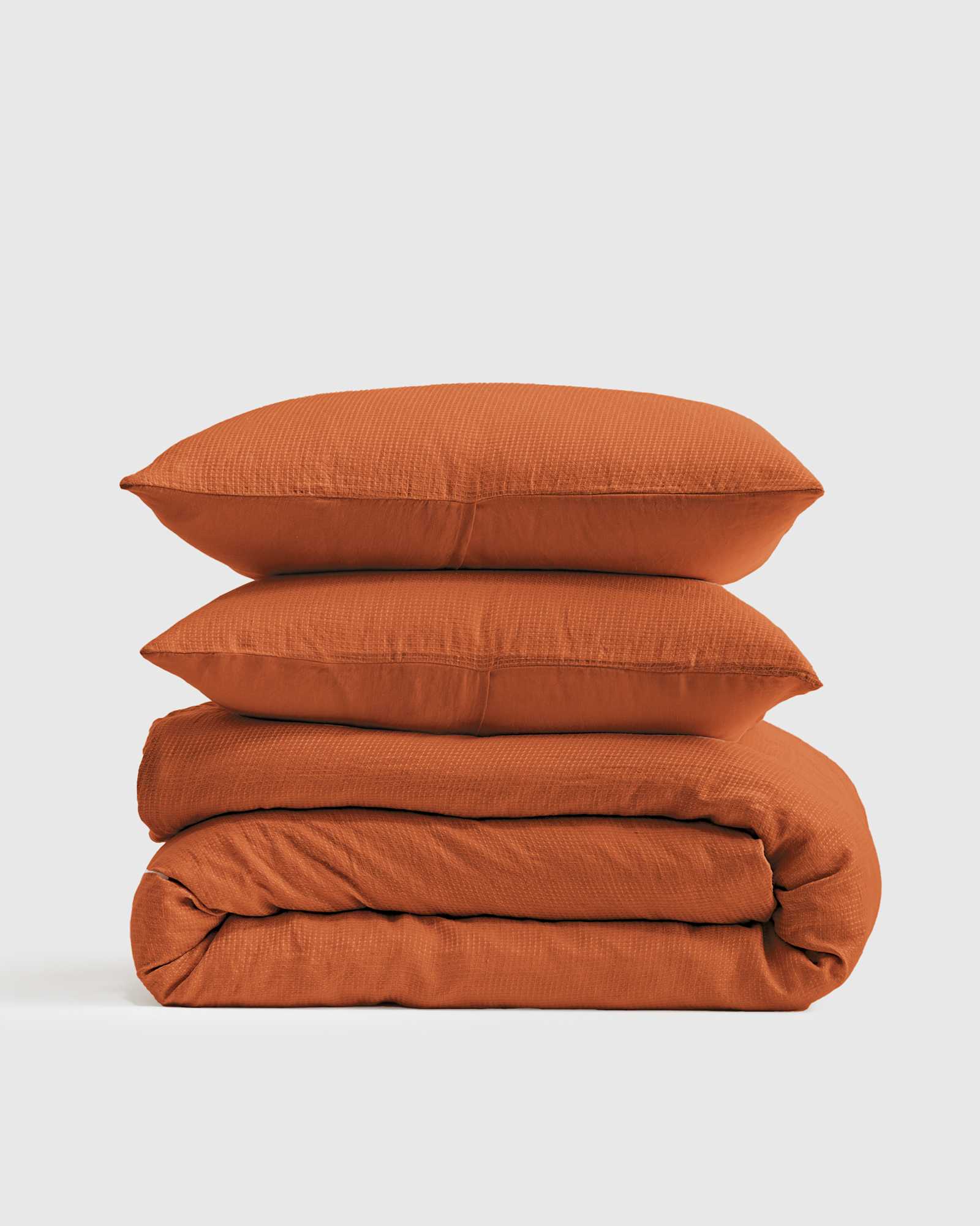 European Linen Waffle Duvet Cover Set
