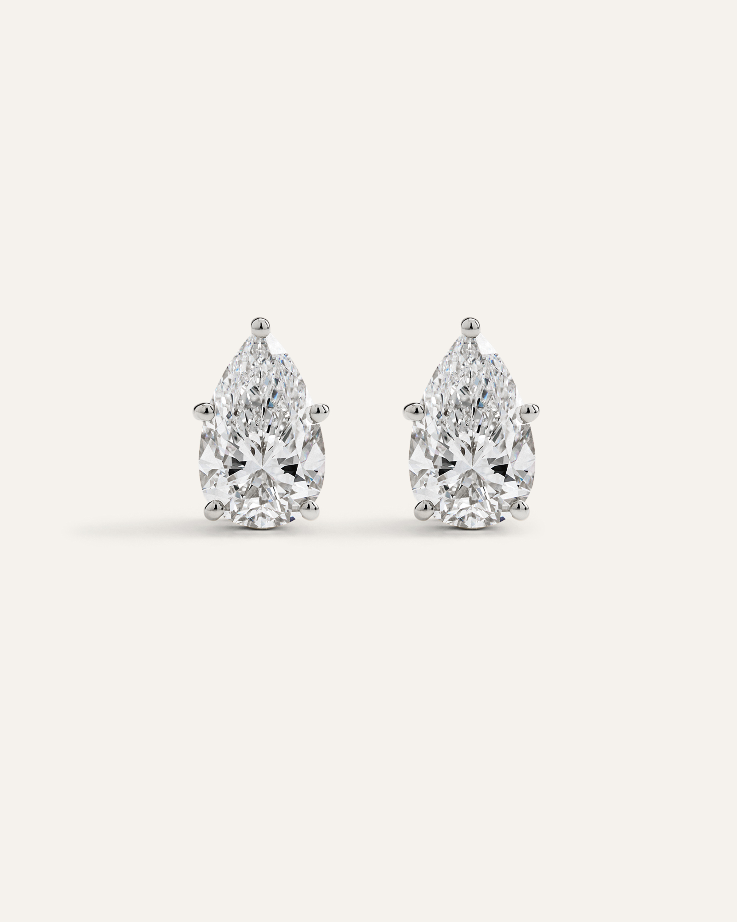White Gold 14K Gold Lab Grown Diamond Statement Pear Studs - 8ctw