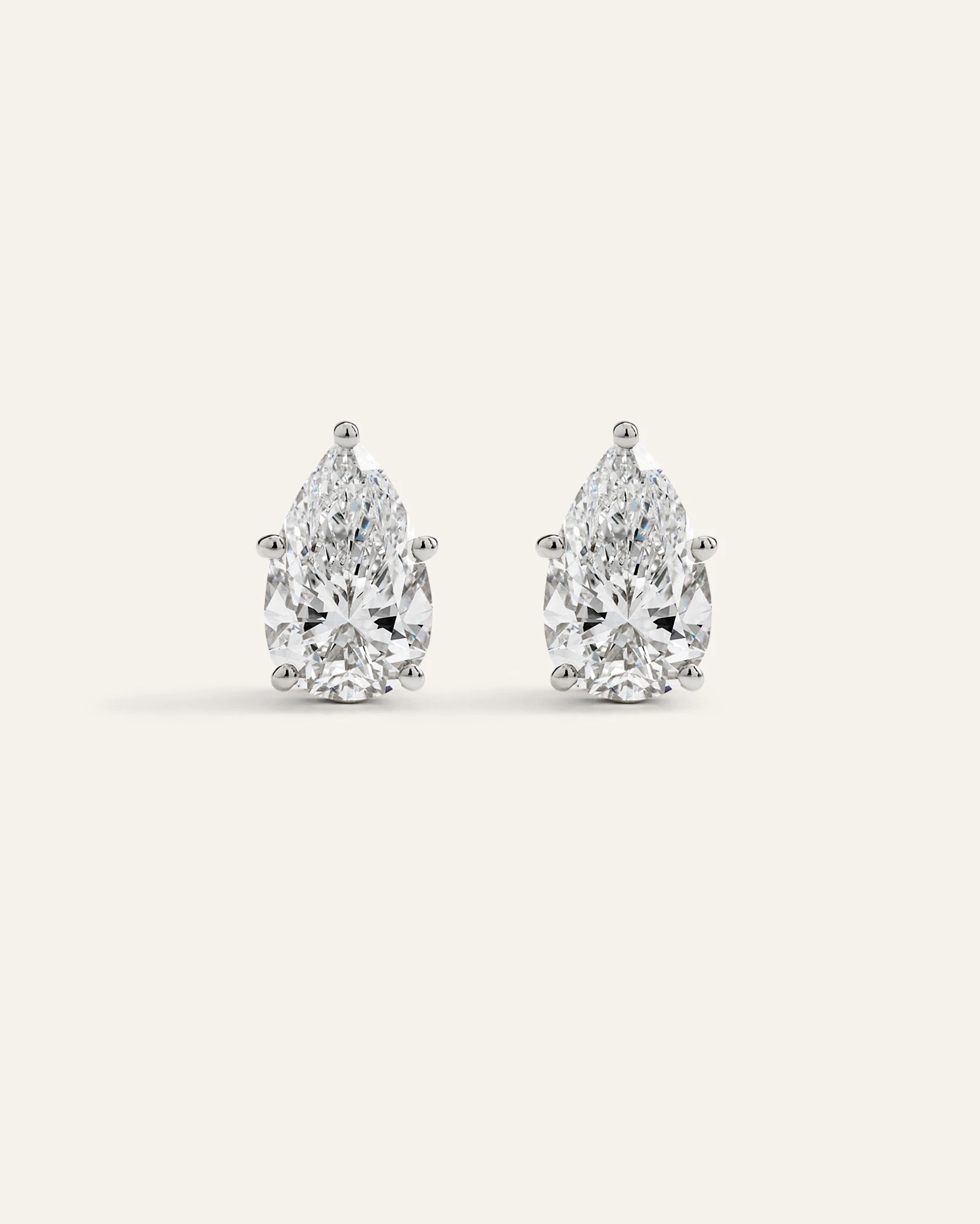 14K Gold Lab Grown Diamond Luxe Pear Studs - 8ctw