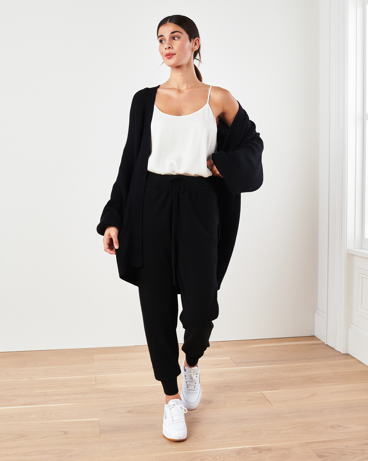 100% Organic Cotton Oversized Cardigan in Black