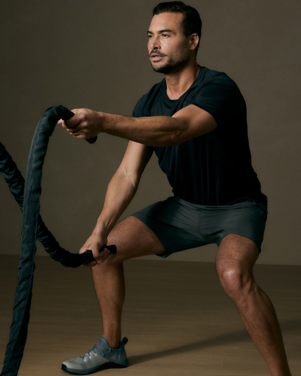 Heather Black Mesh Performance Training Tee