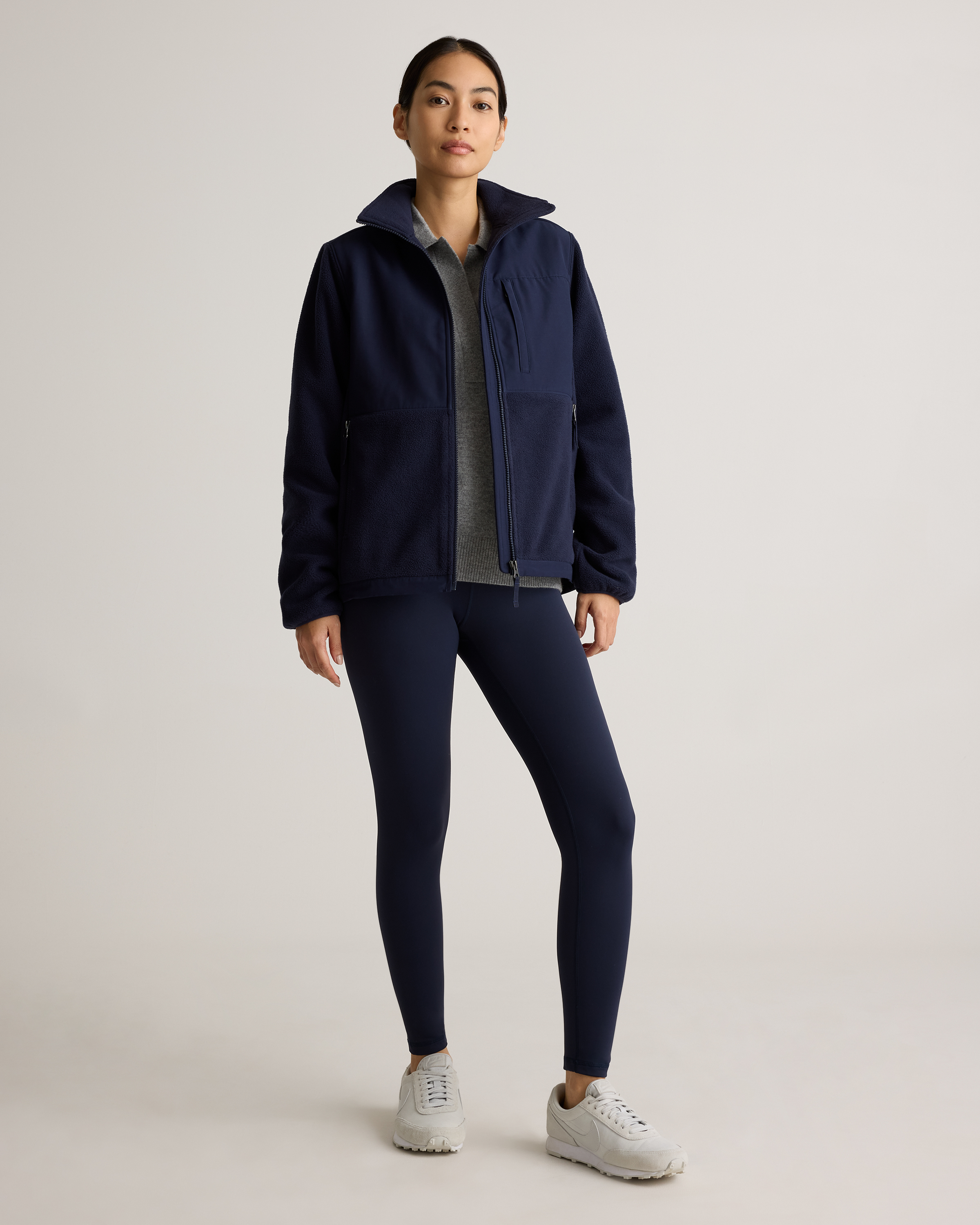 Polar Fleece Full-Zip Jacket in Deep Navy