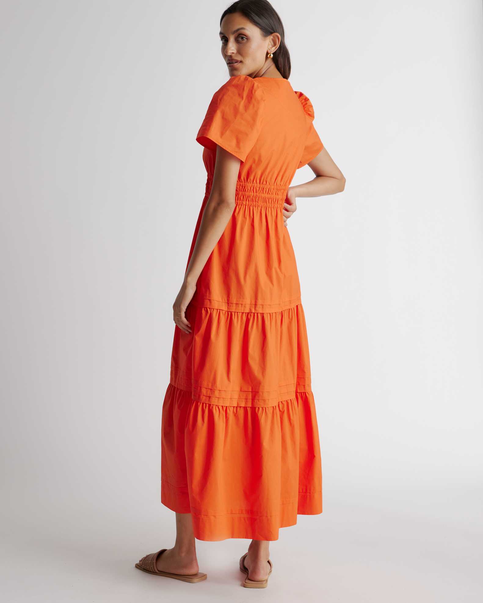 long red cotton dress Red Organic Cotton Maxi Dress: Scarlet Bloom Flared Summer Outfit