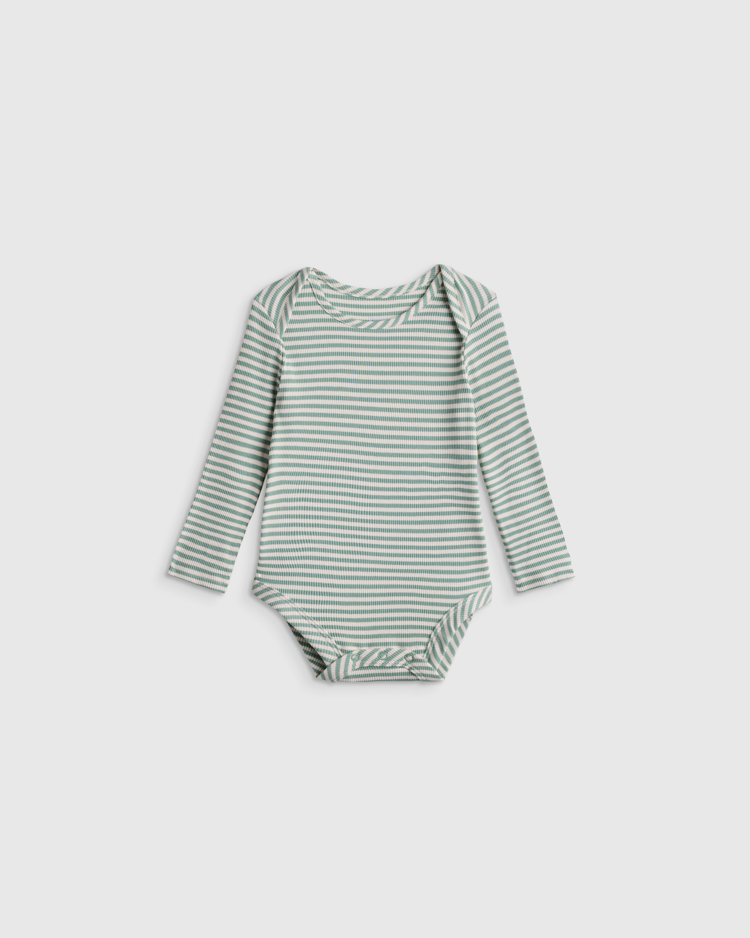 Green Stripe Softest Rib Long Sleeve Bodysuit 