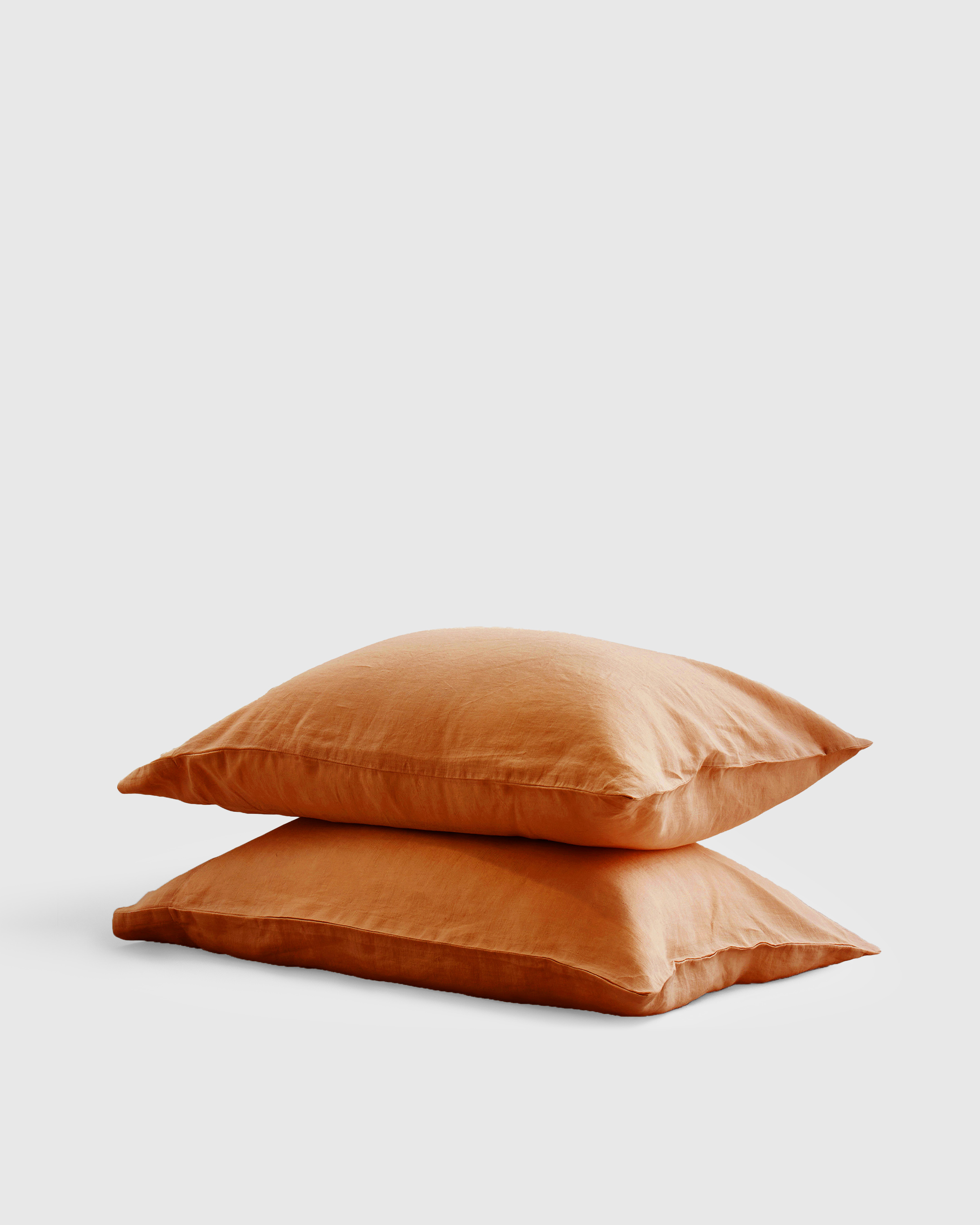 Terracotta European Linen Pillowcase Set