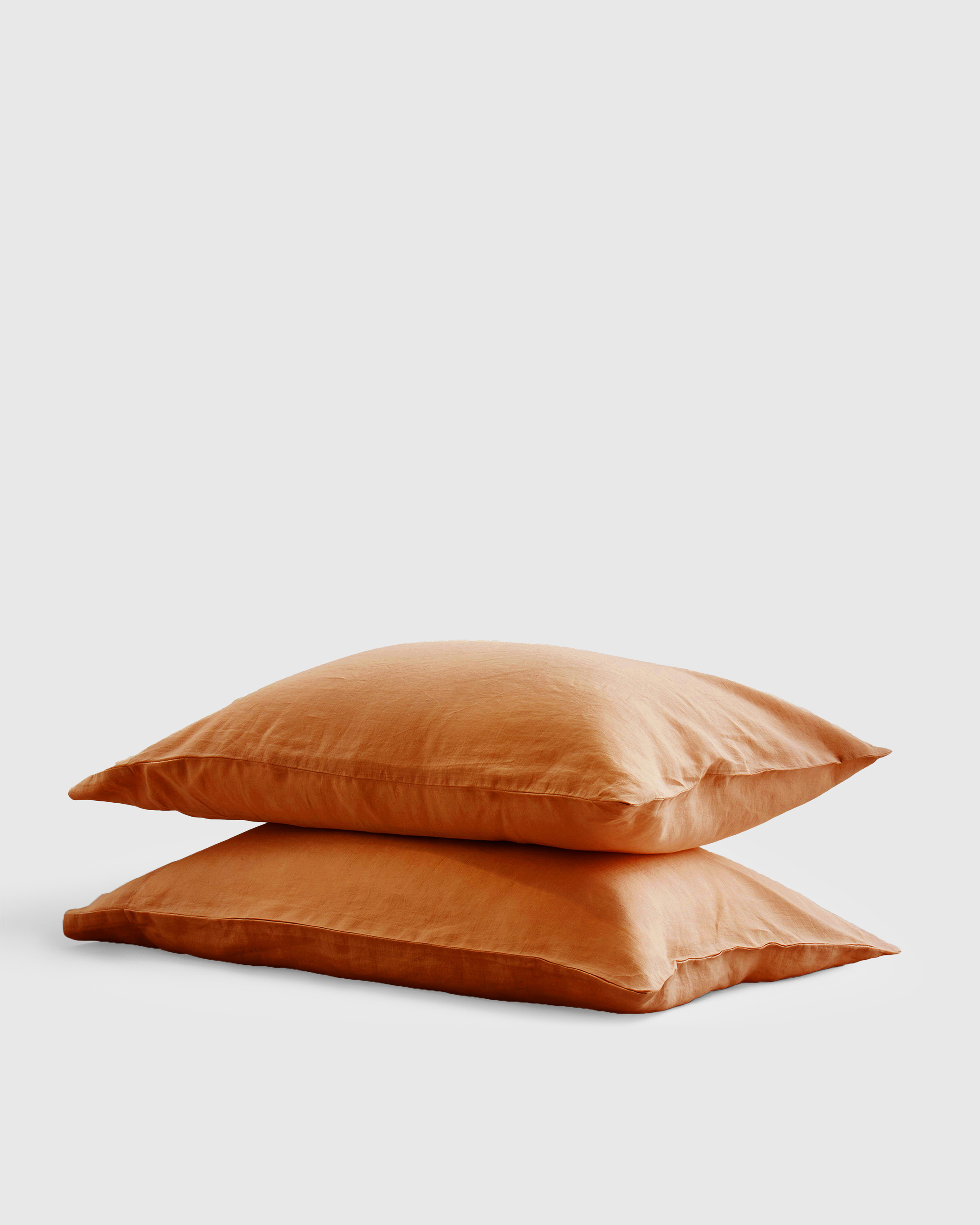 Terracotta European Linen Pillowcase Set