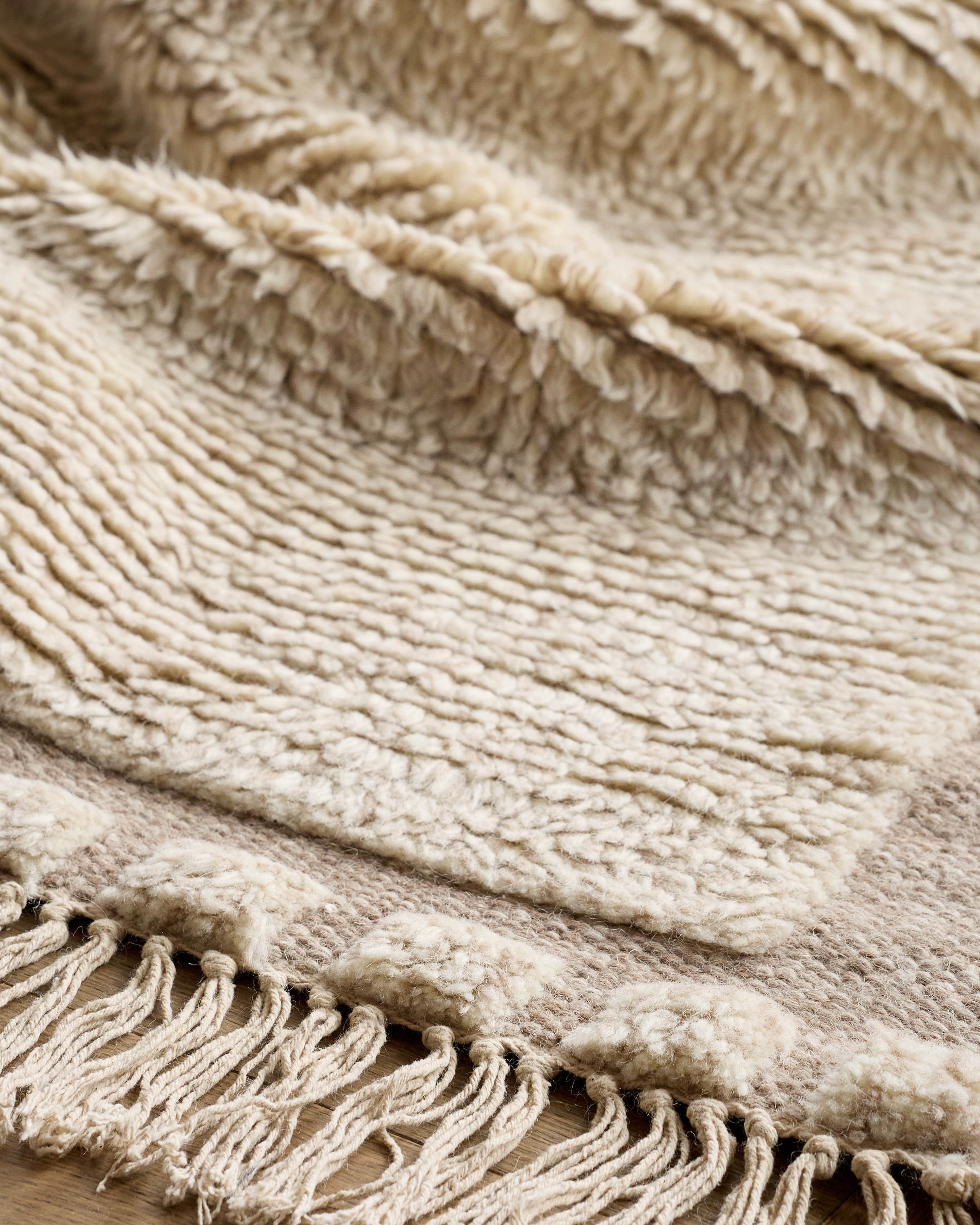 Saje Wool Shag Rug in Neutral