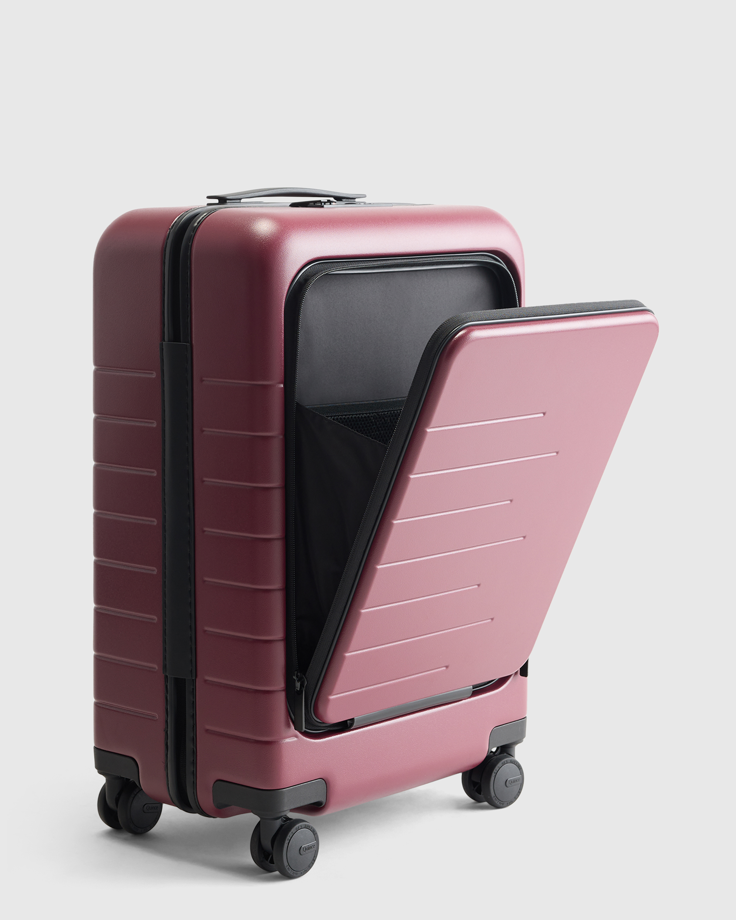 Front Pocket Carry-On Suitcase in Wine