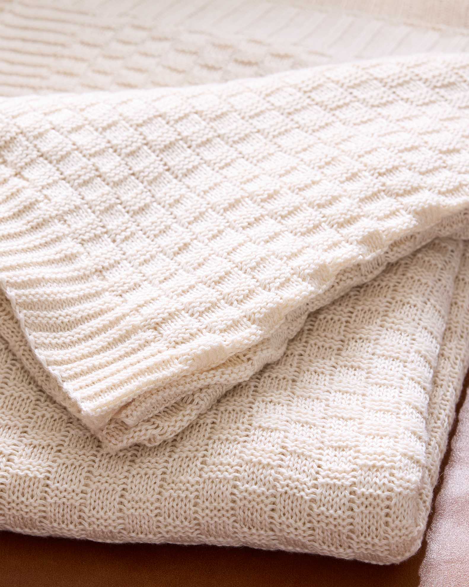 Cotton Cashmere Knit Blanket