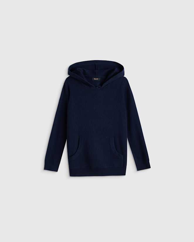 True Navy Washable Cashmere Hoodie