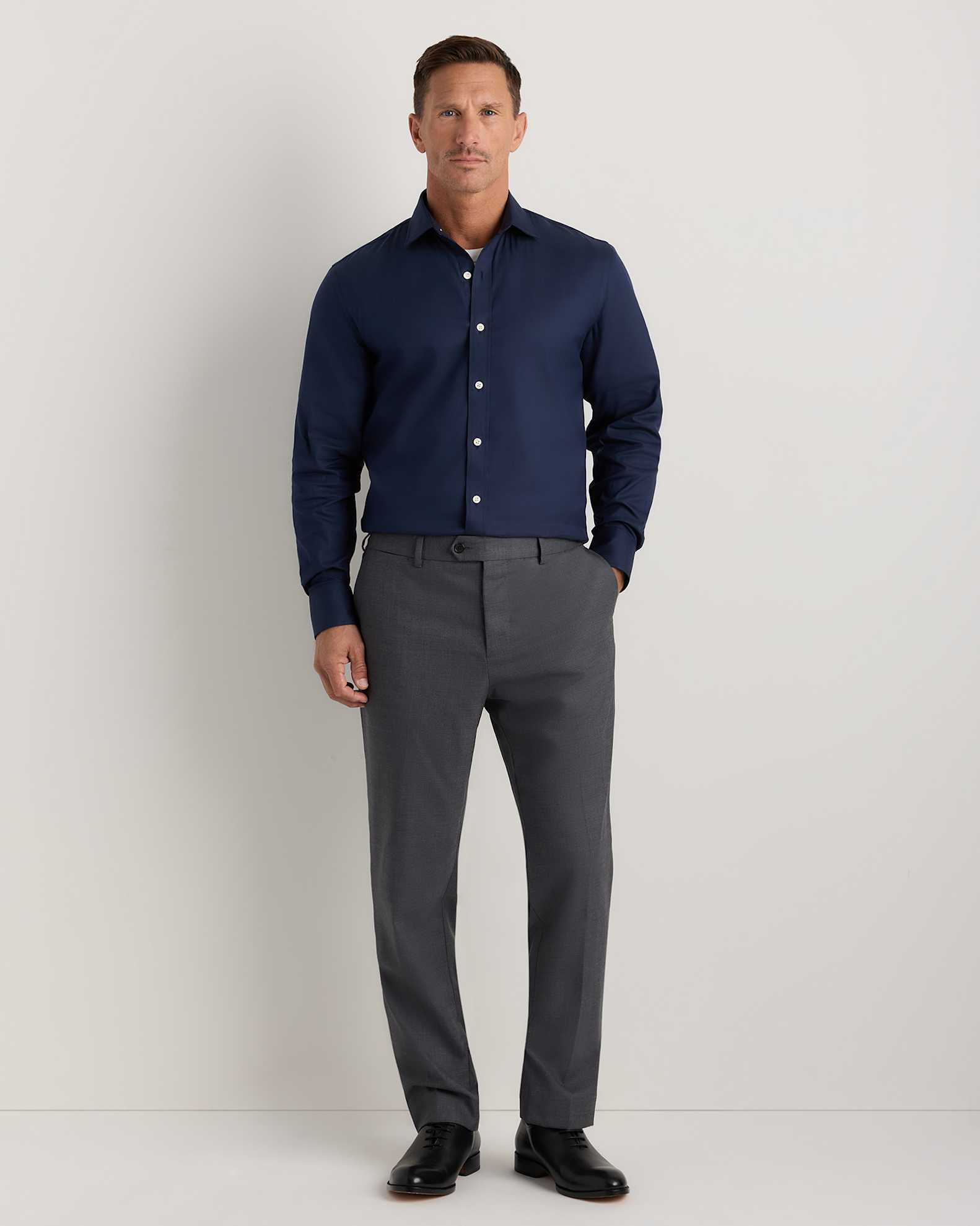 navy blue dress shirt grey pants Blue Formal Shirt Matching Grey Pant And Navy Blue Shirt Navy Blue Shirt Shirt For Gray Pants Grey Pants With Navy Shirt