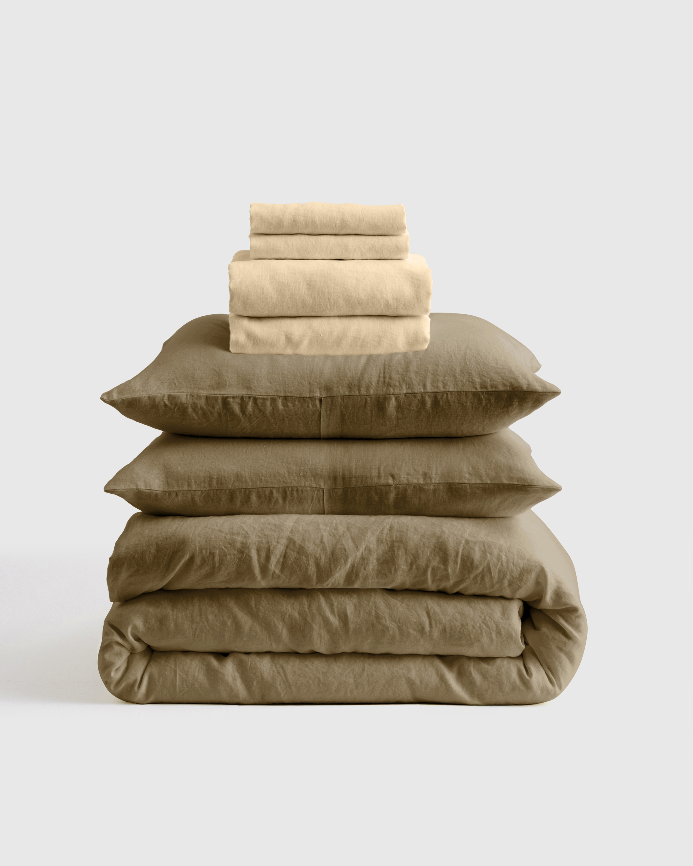 Oat European Linen Deluxe Bedding Bundle