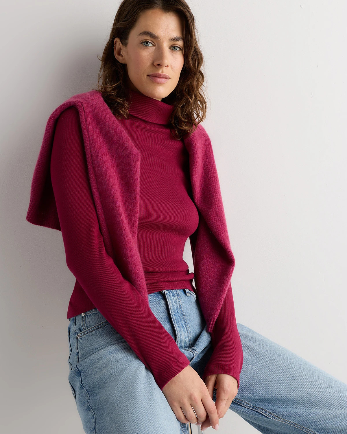 Organic Cotton Micro-Rib Turtleneck