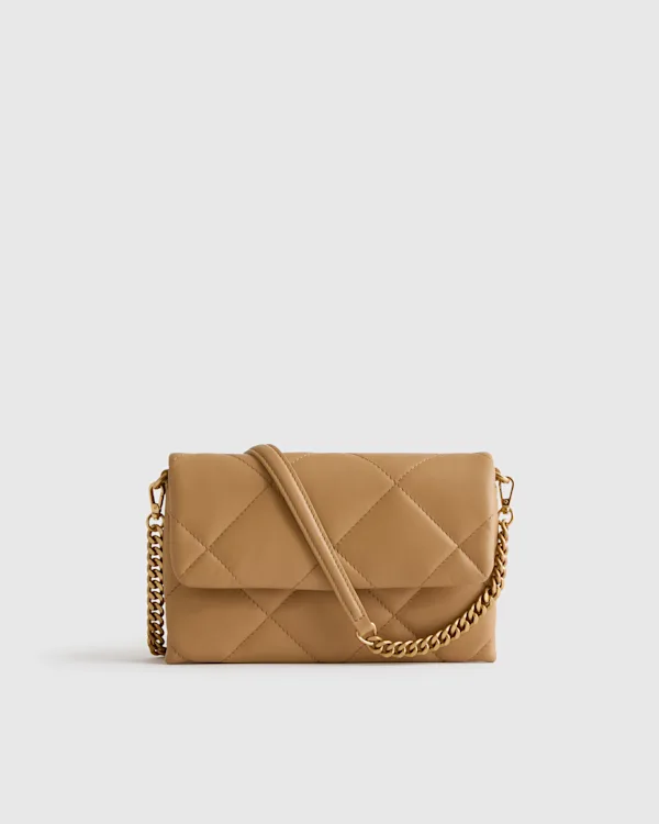 Italian Leather Diamond Quilted Wallet Crossbody