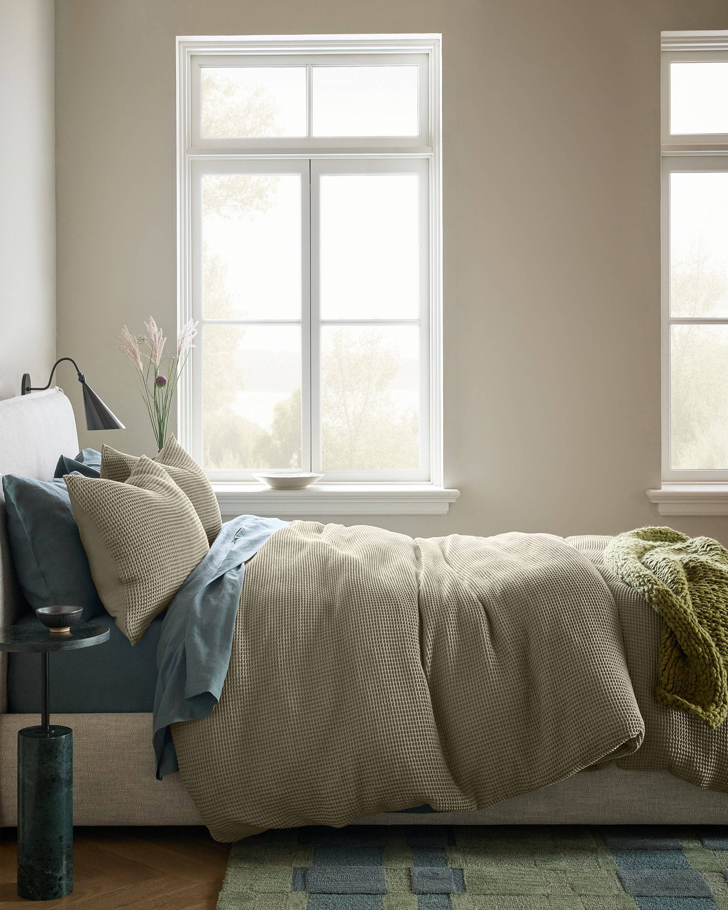 Dried Sage Organic Waffle Duvet Cover