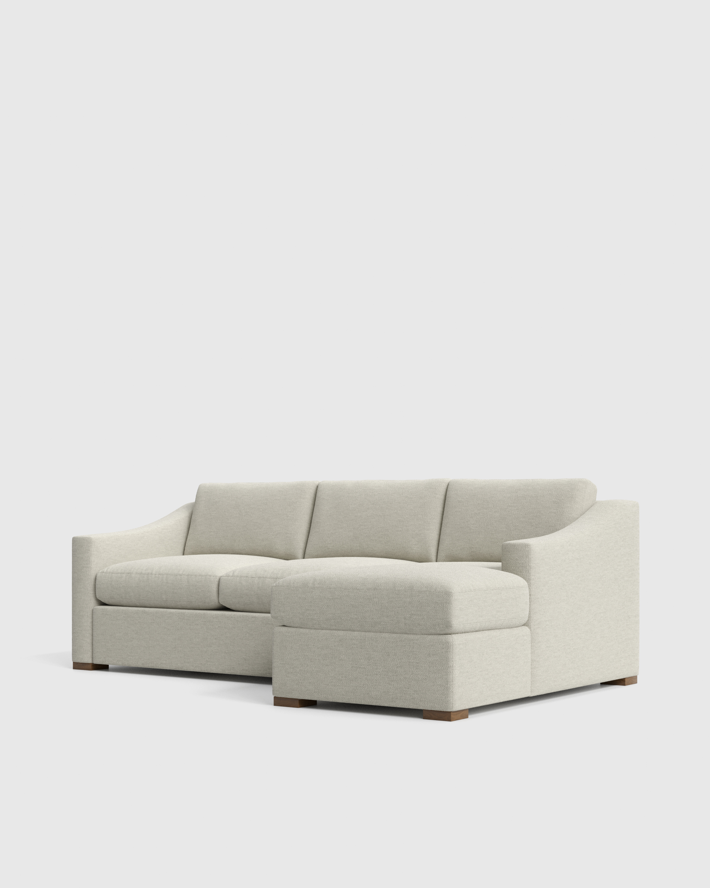 Hollis Slope Arm Chaise Sectional 104in Right Arm Front Angle