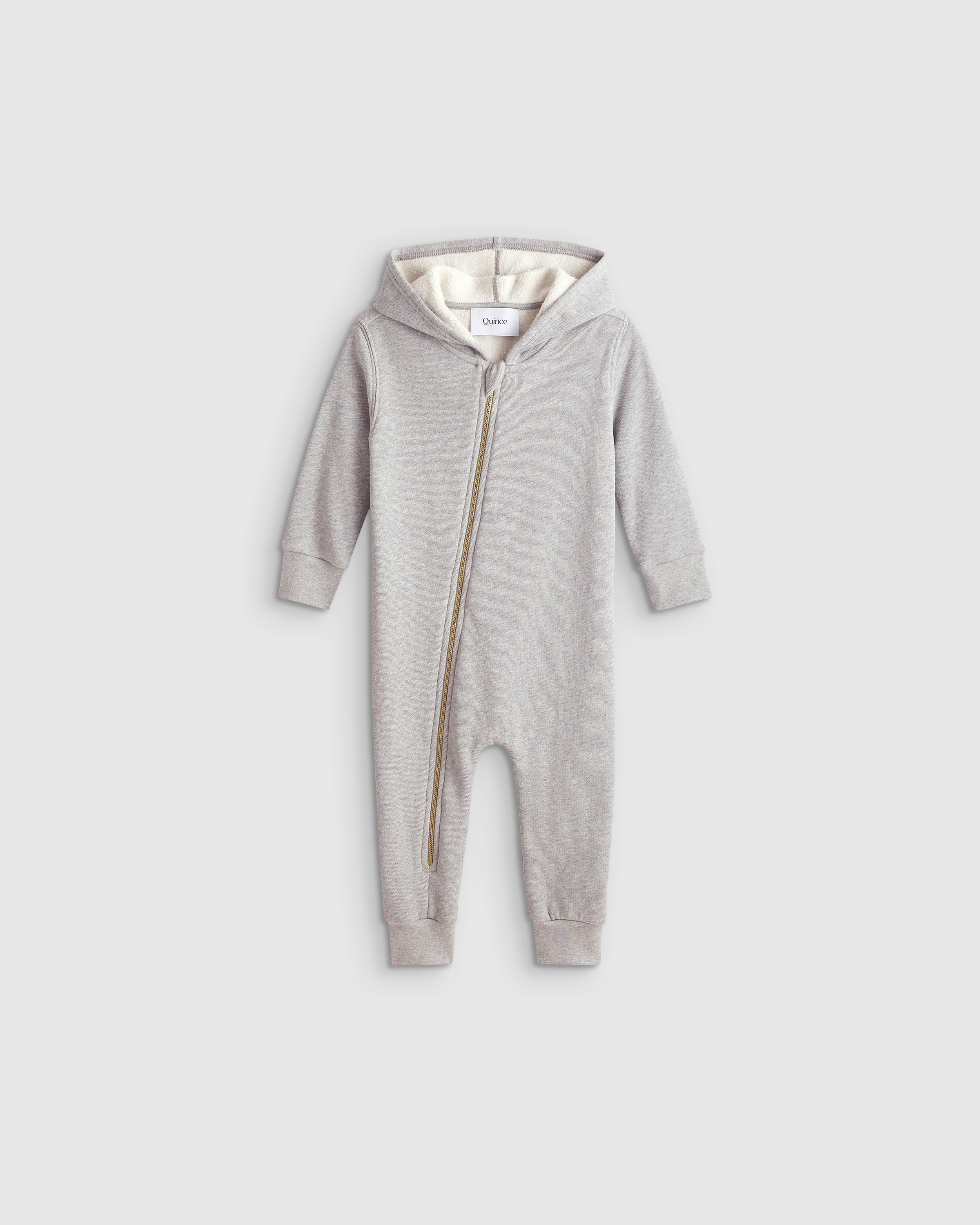 Heather Grey 100% Organic Cotton Hooded Moto Romper