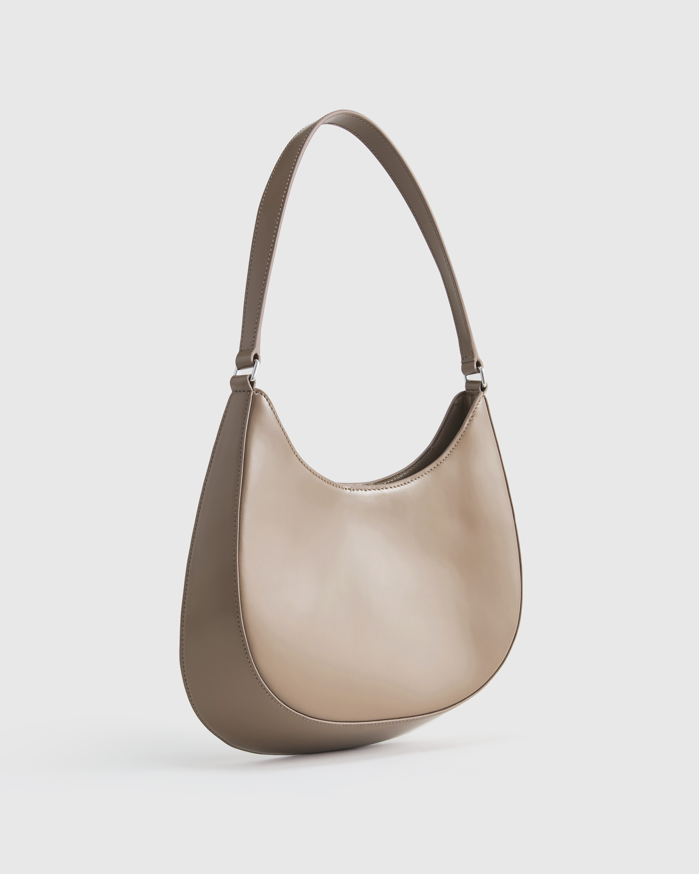 Italian Abrasivato Leather Shoulder Bag - Thumbnail 2