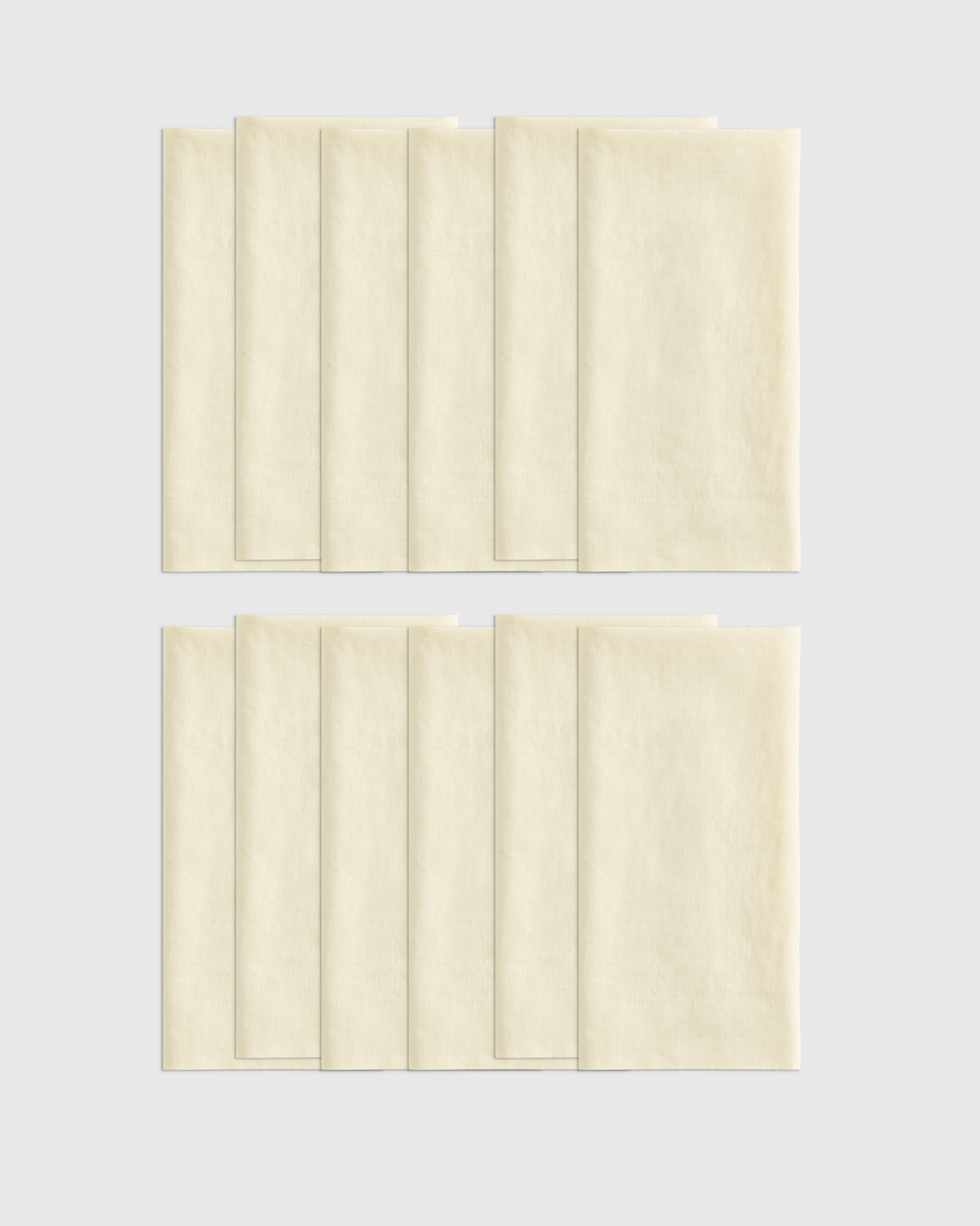 Butter Yellow European Linen Wide-Hem Napkins (Set of 12)