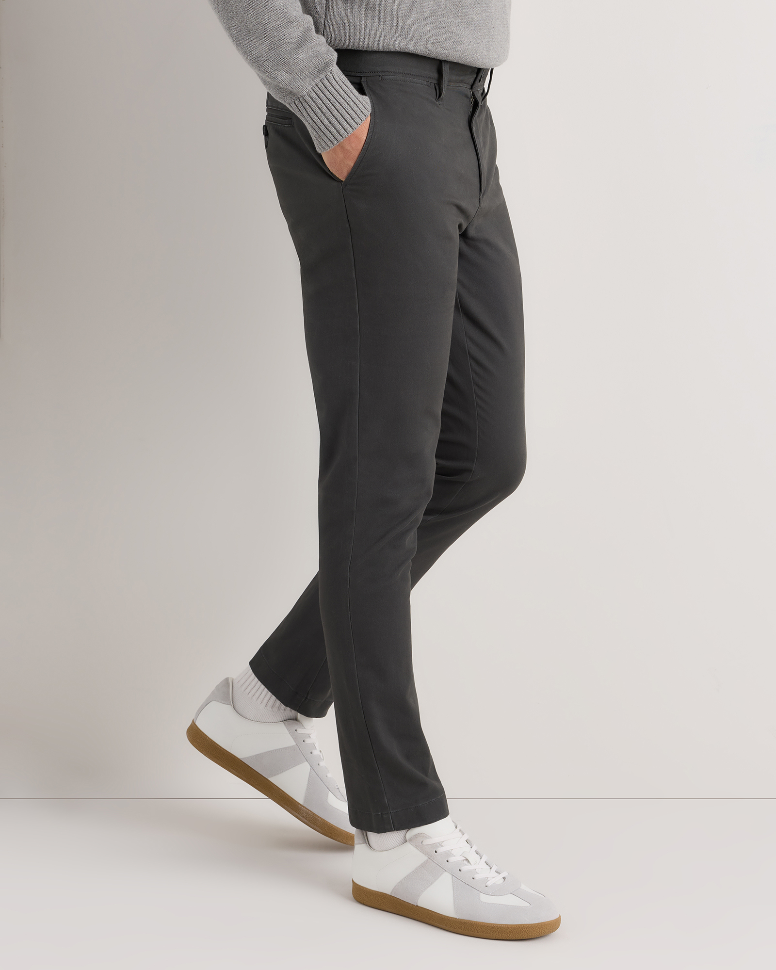 Men's Organic Cotton Stretch Chino Pants - Slim Fit in Deep Navy