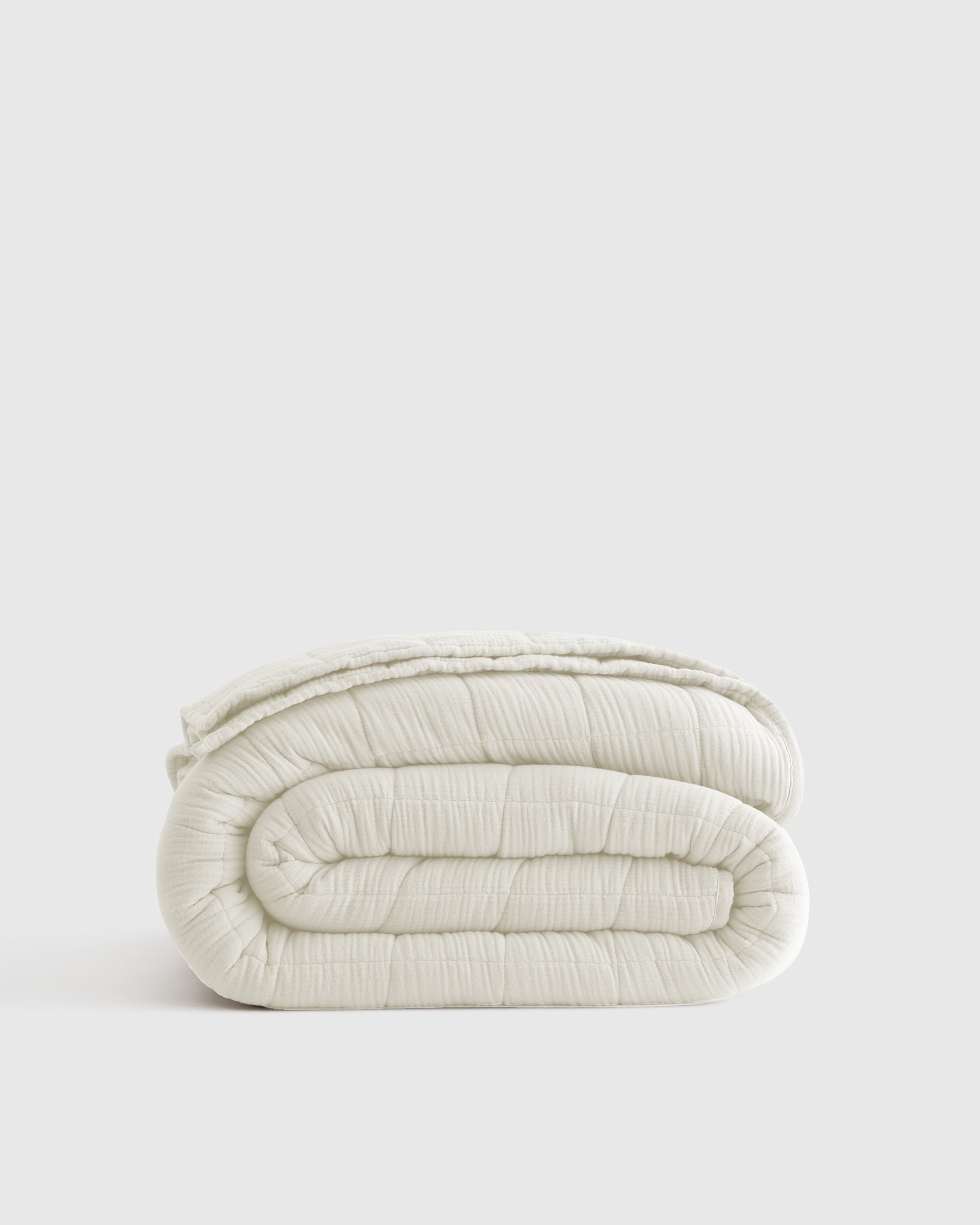 organic airy gauze box quilt, ivory, king/cal king