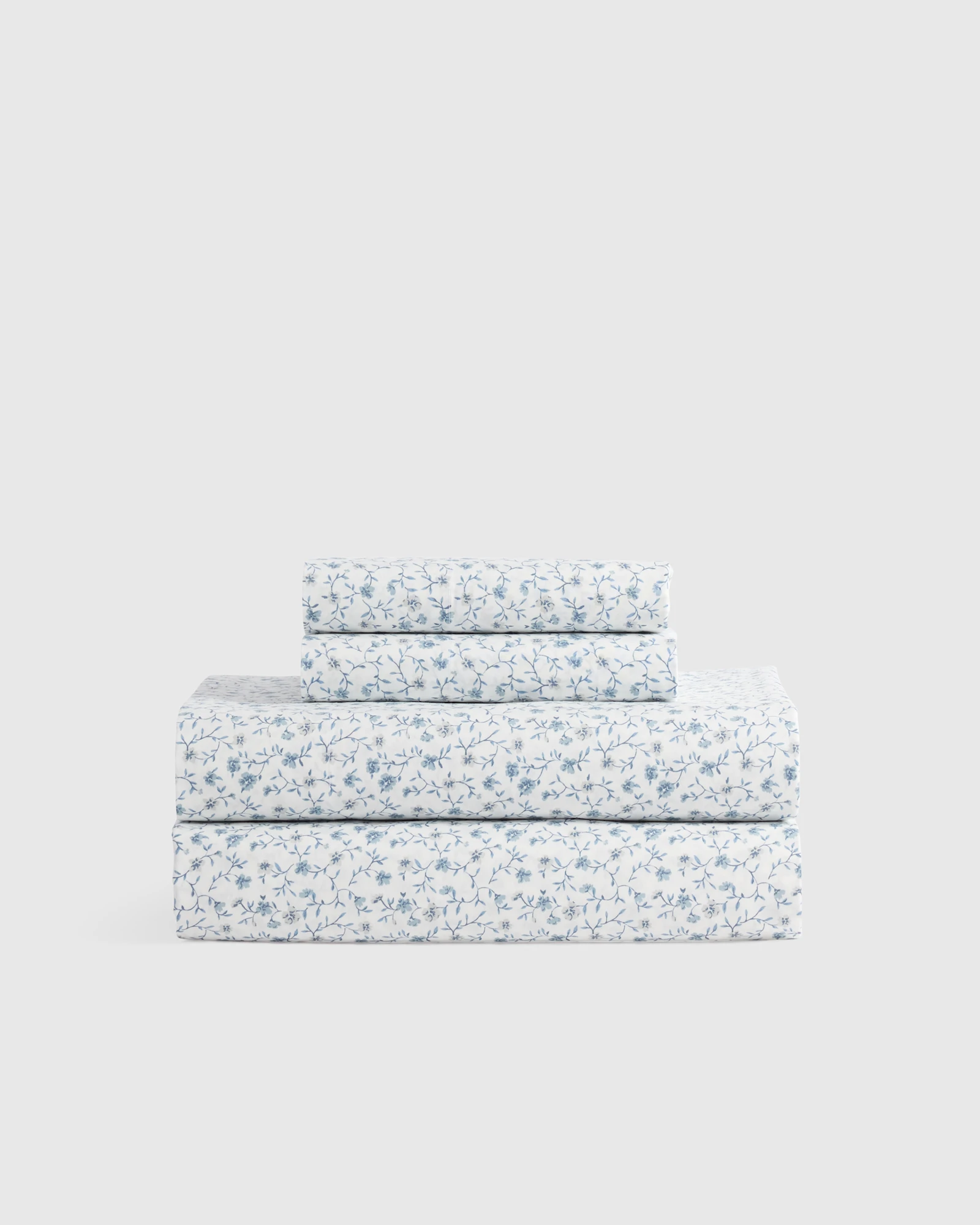 Organic Crisp Percale Floral Sheet Set - Green Florette, King
