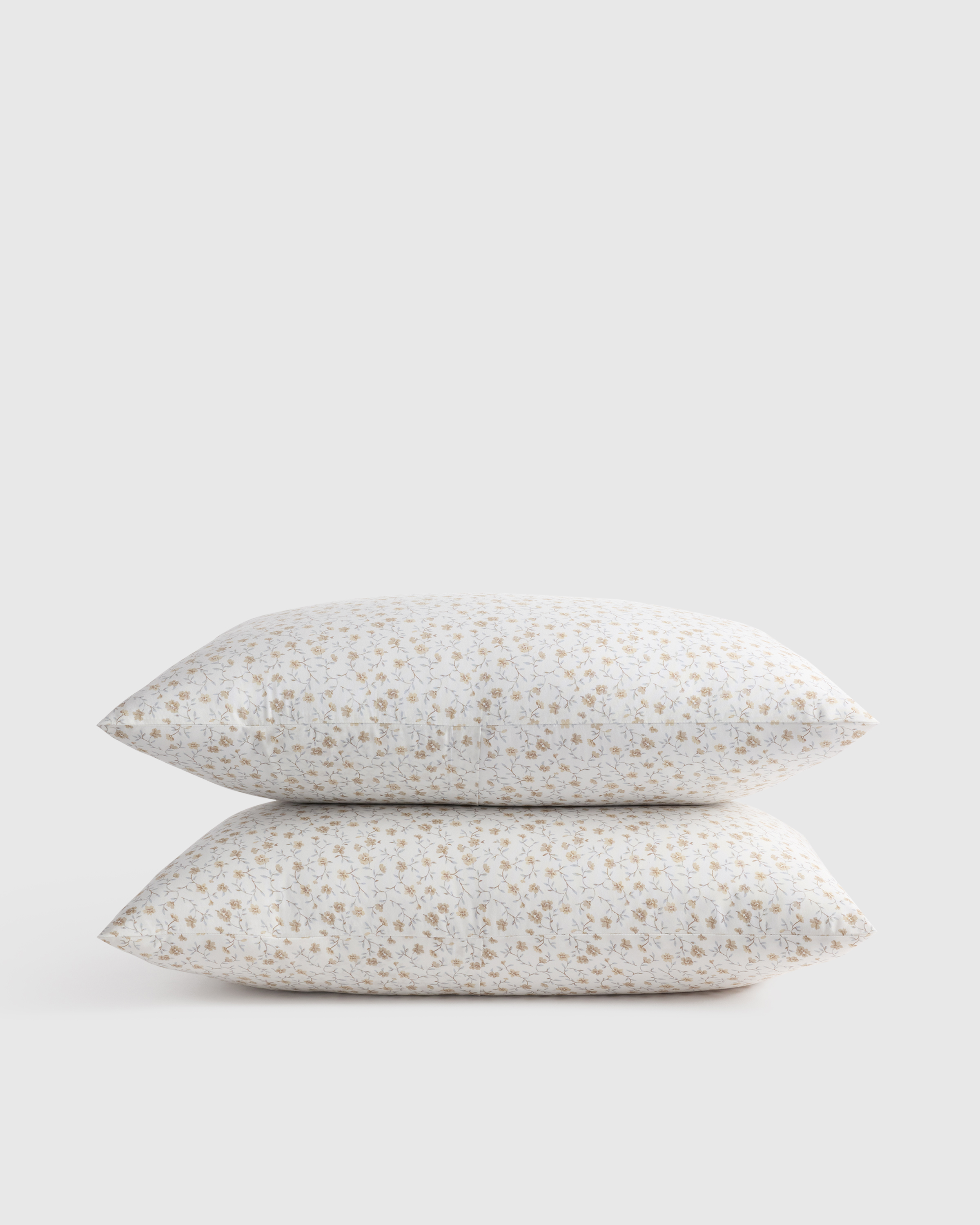 Toffee Florette Classic Organic Percale Floral Sham Set